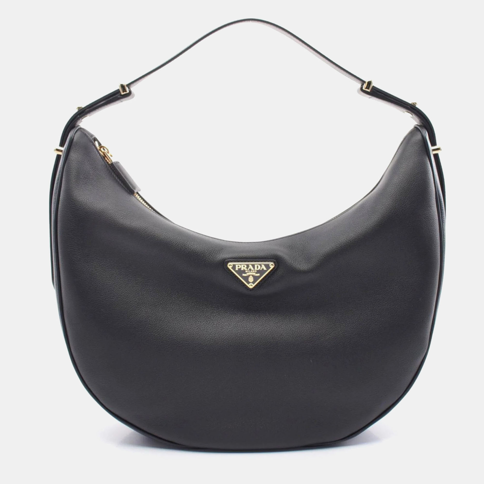 

Prada Soft Grain Shoulder Bag Leather Black