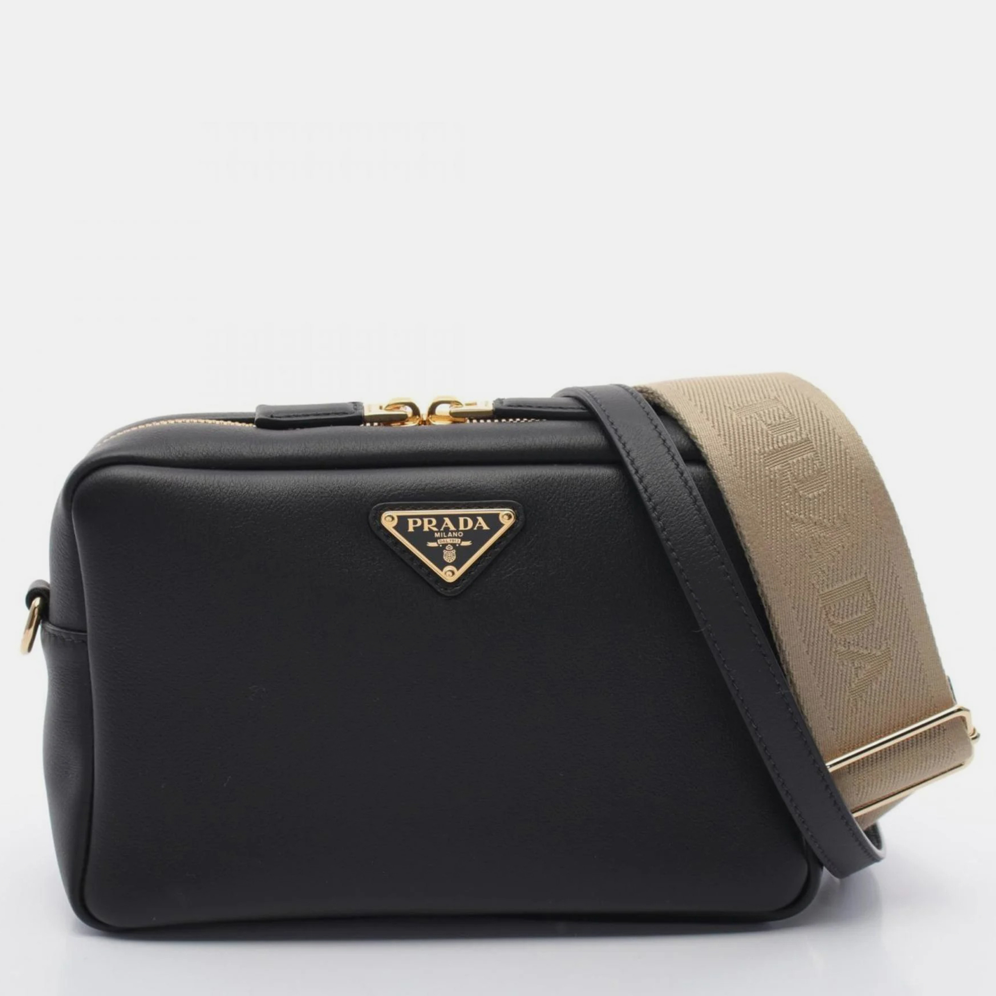 

Prada Soft Grain Shoulder Bag Leather Black