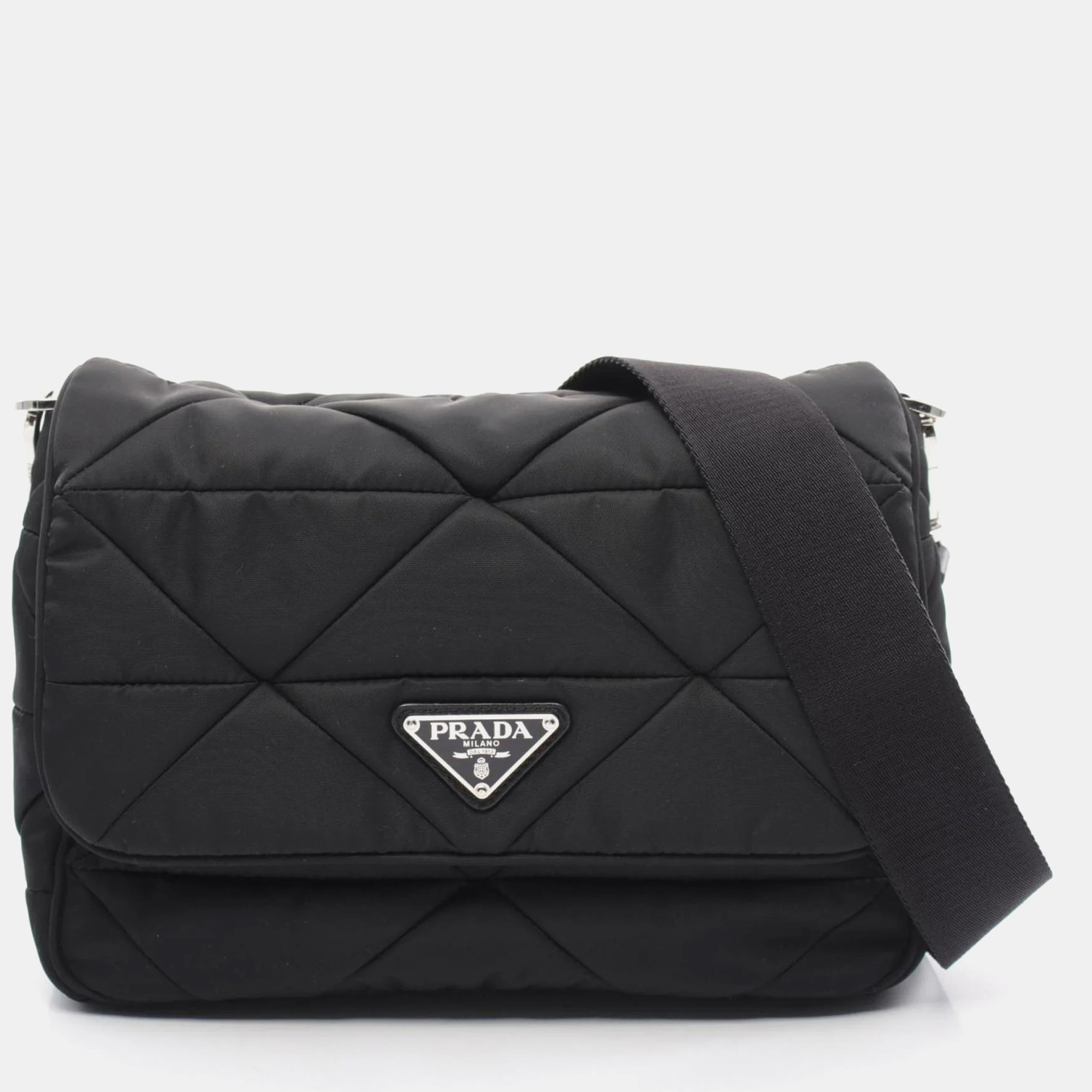 

Prada Tessuto Nylon Shoulder Bag, Black