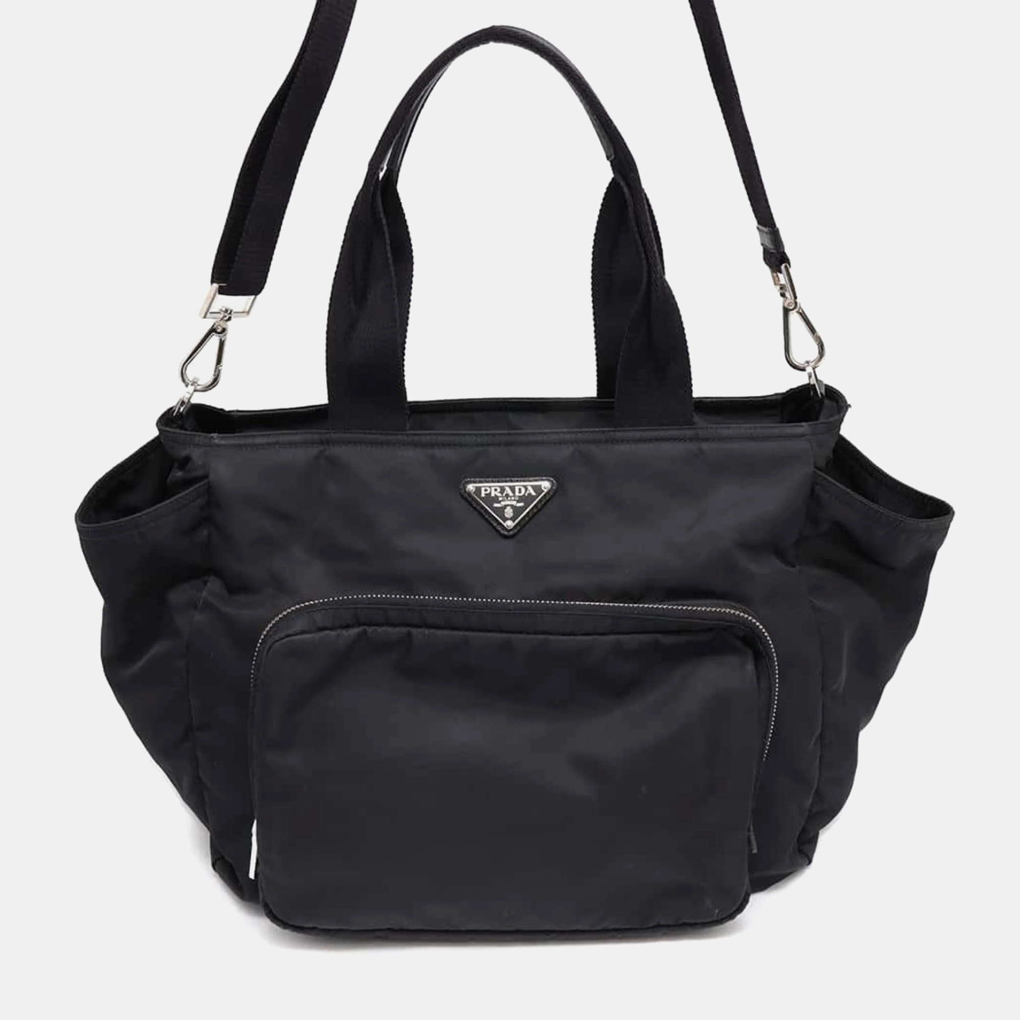 

Prada Mother'S Nylon Shoulder Baby Tote Bag, Black