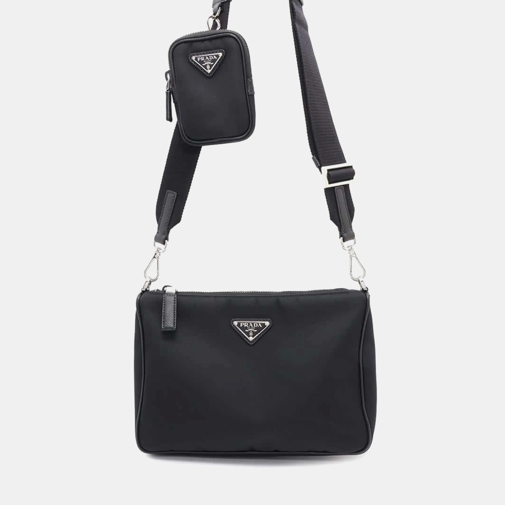 

Prada Re-Nylon X Saffiano Nylon Leather Black Shoulder Bag