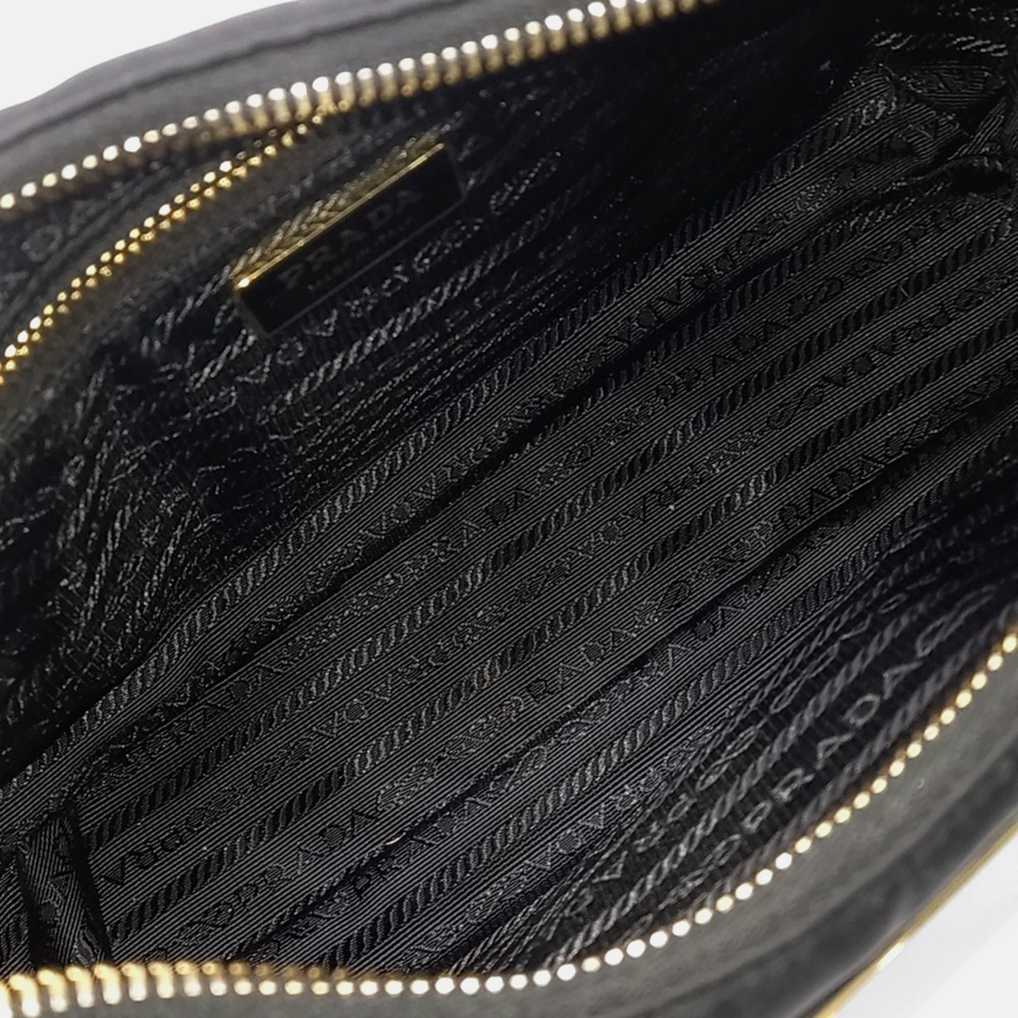 Prada Black Leather Hobo Bag 