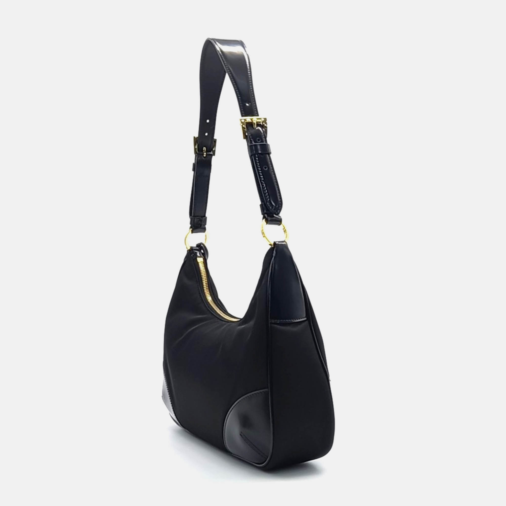 Prada Black Leather Hobo Bag 
