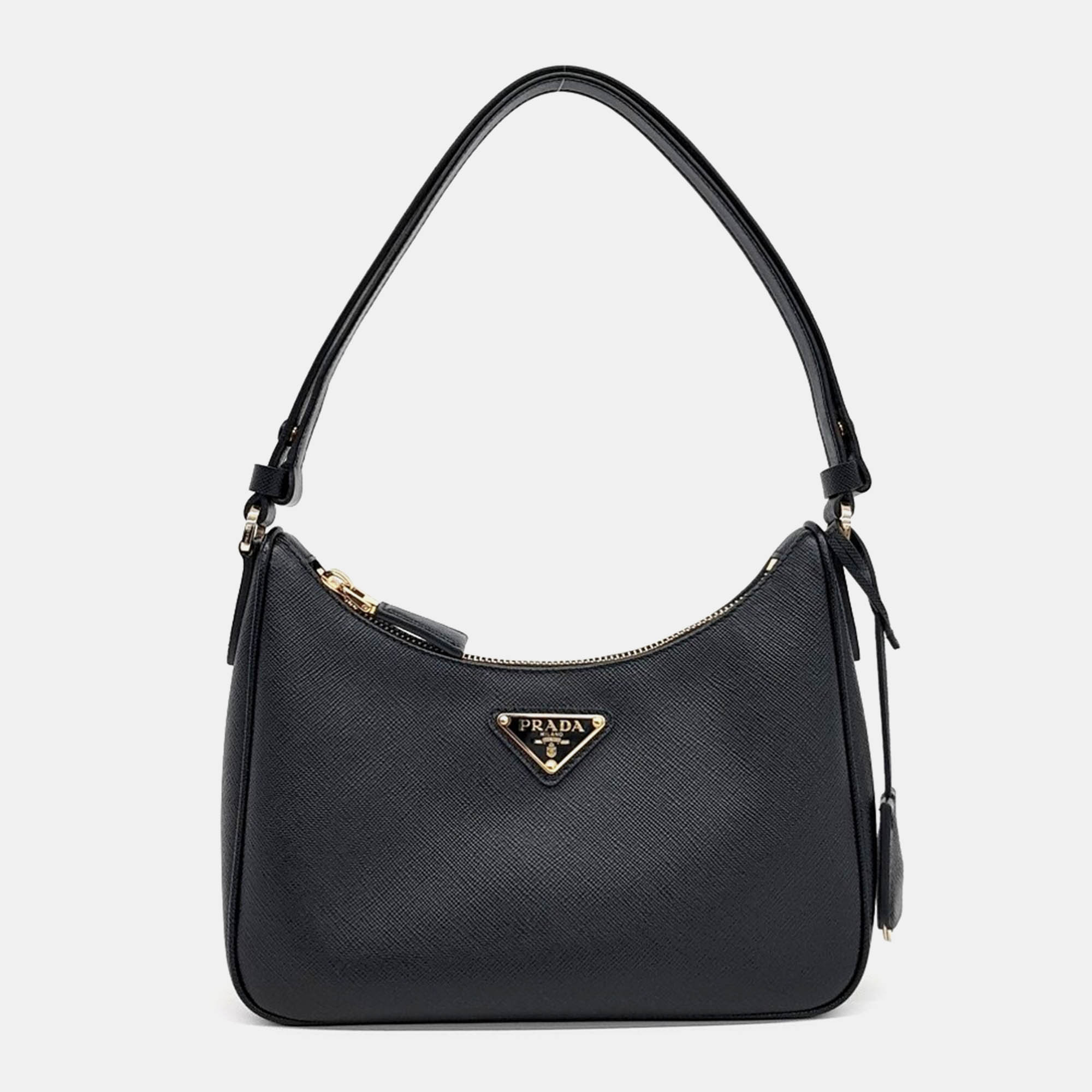 

Prada Black Leather Hobo Bag