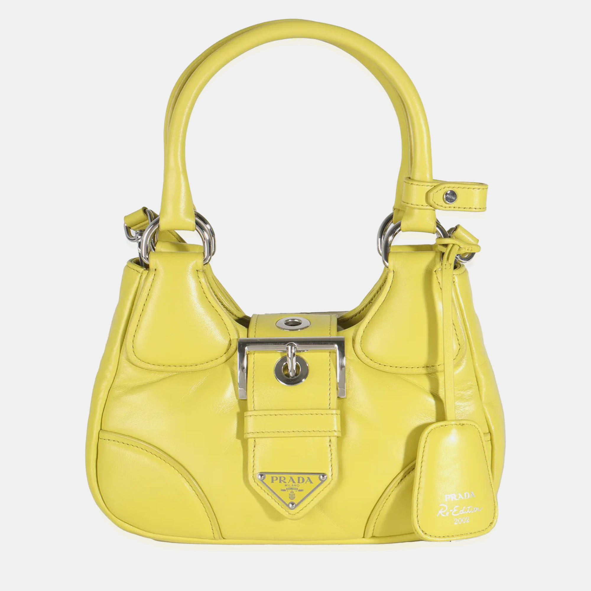 

Prada Cedro Nappa Soft Padded Re-Edition 2002 Moon Bag, Yellow