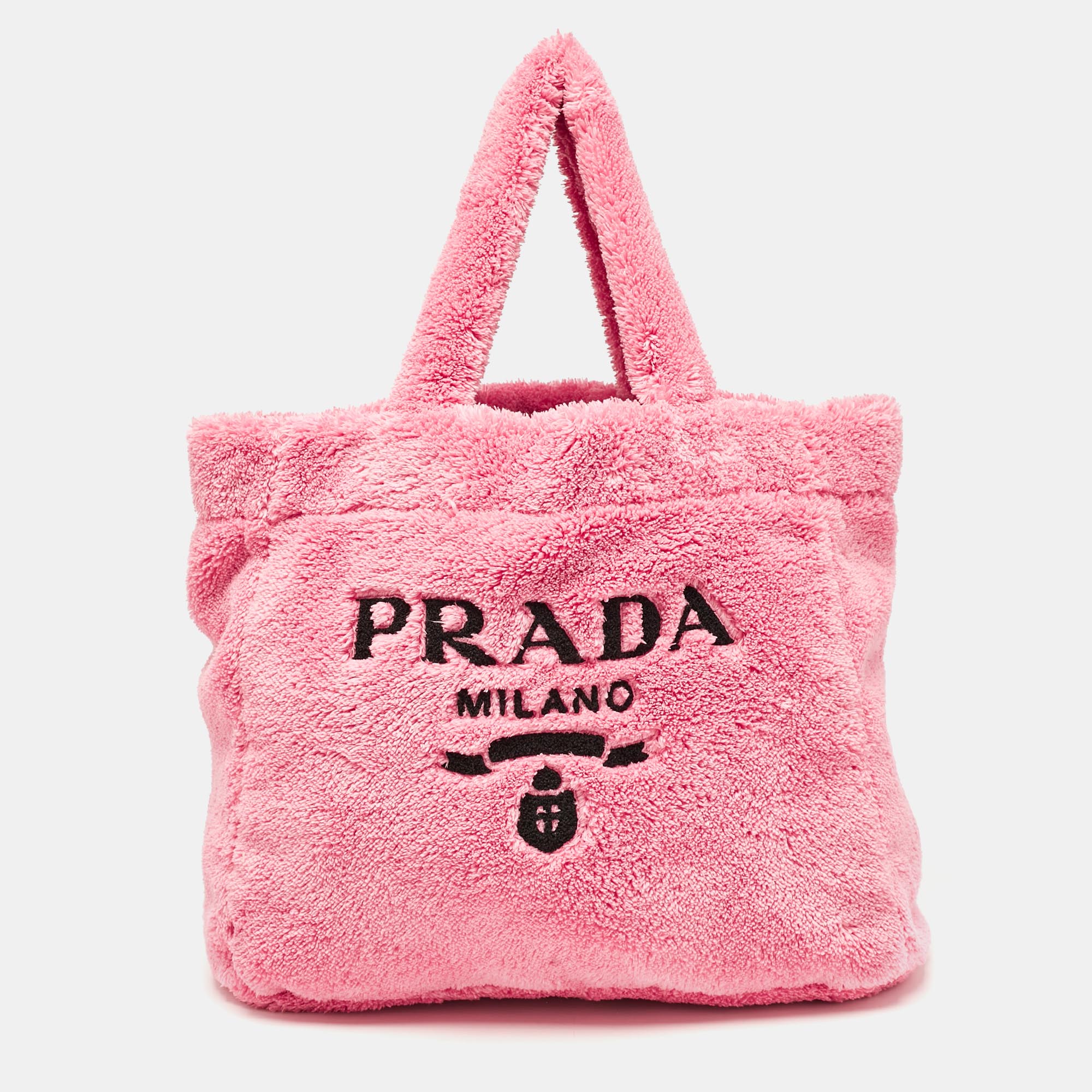 

Prada Pink Terry Cloth Logo Tote