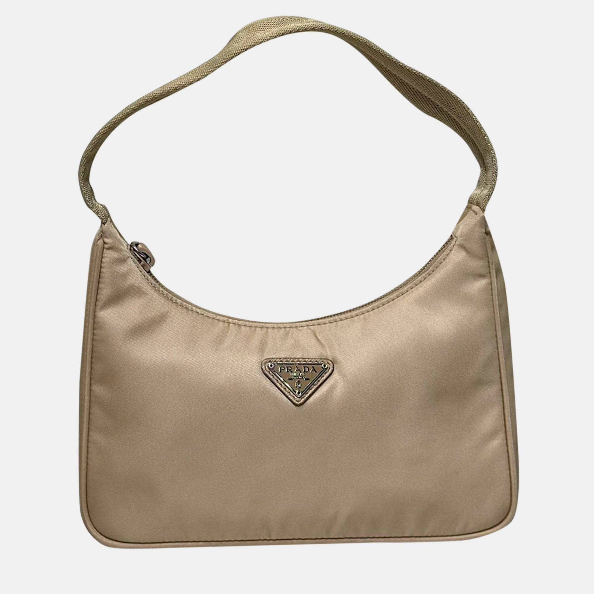 

Prada Beige Fabric Nude Hobo 2000 Bag