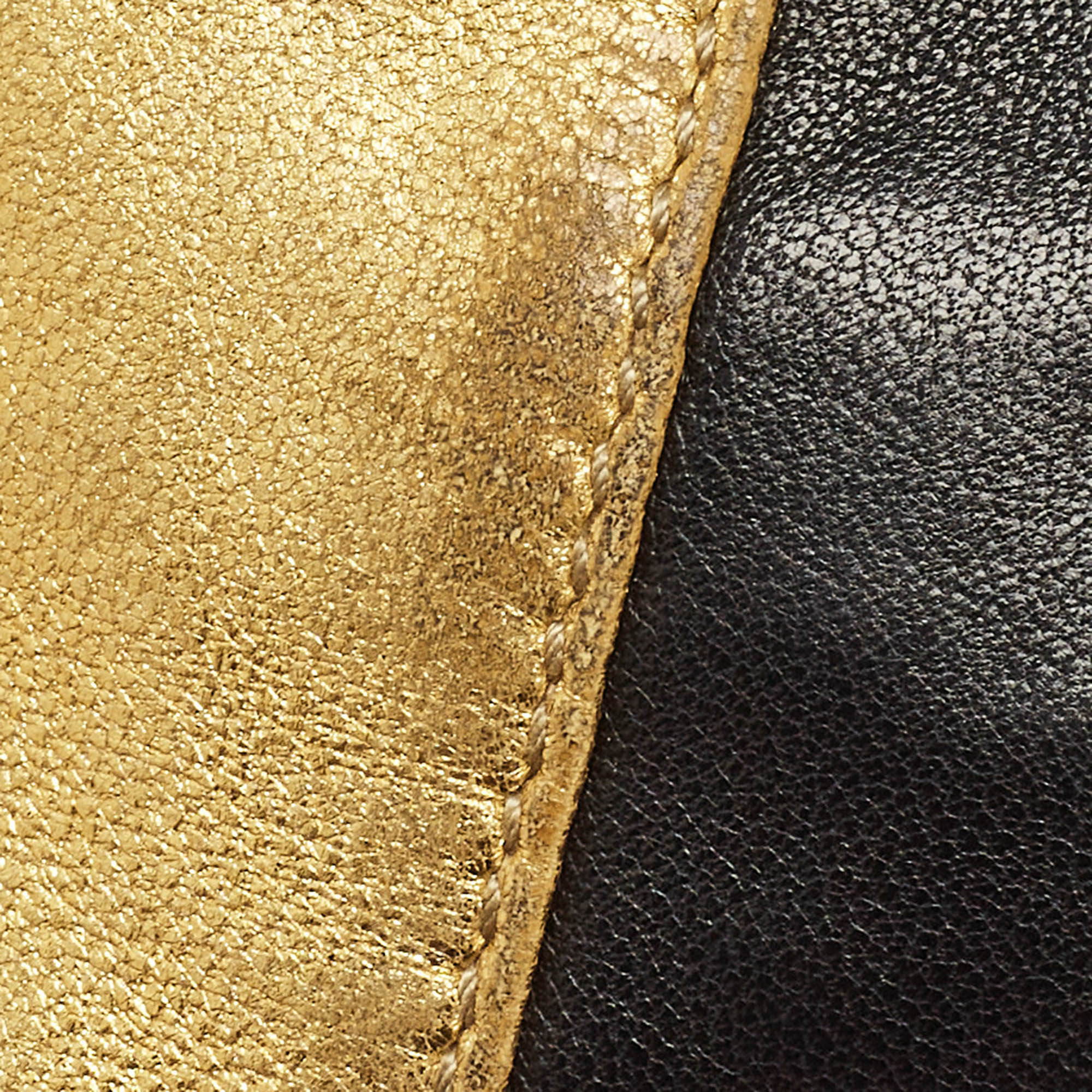 Prada Gold/Black Striped Leather Flat Zip Crossbody Bag 