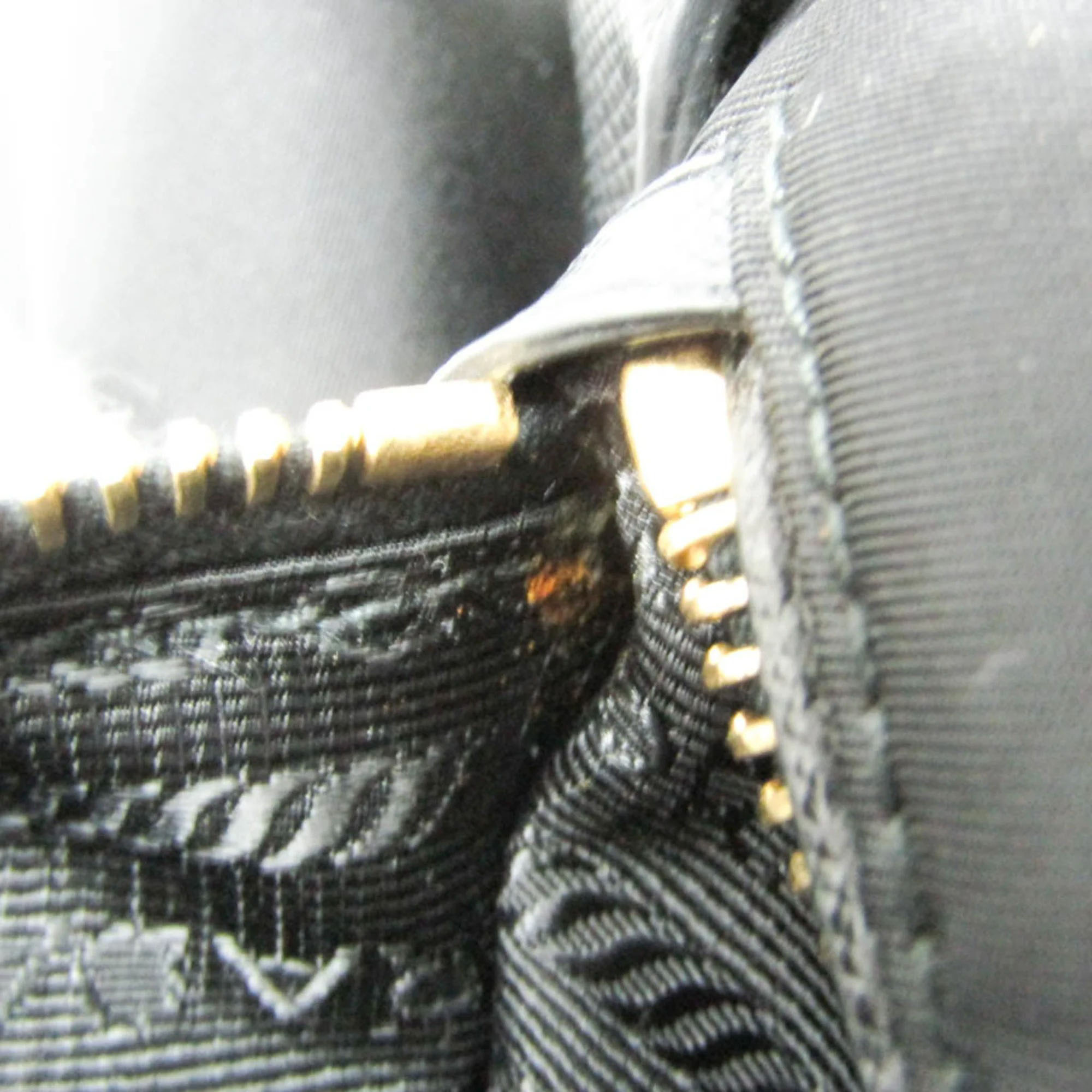 Prada Black Leather, Nylon Shoulder Bag 