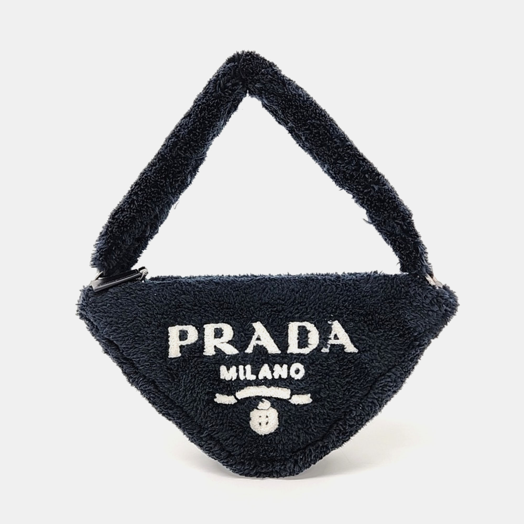 

Prada Black Fabric Triangle Terry Tote Bag