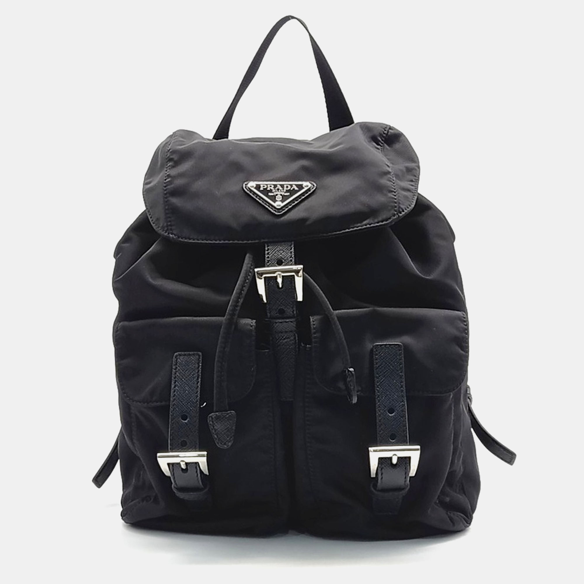 

Prada Black Fabric Two Pocket Backpack