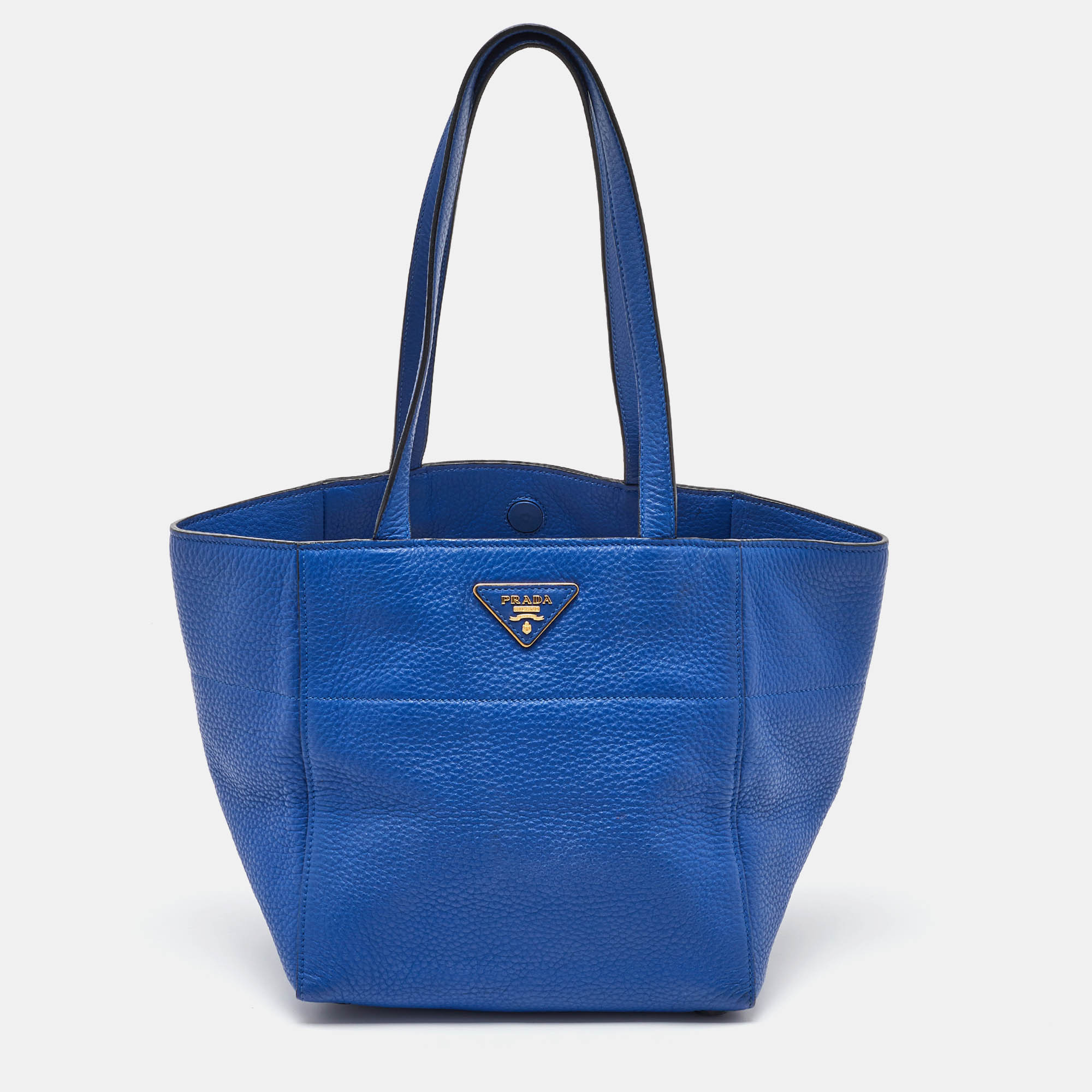 

Prada Royal Blue Vitello Diano Leather Shopper Tote