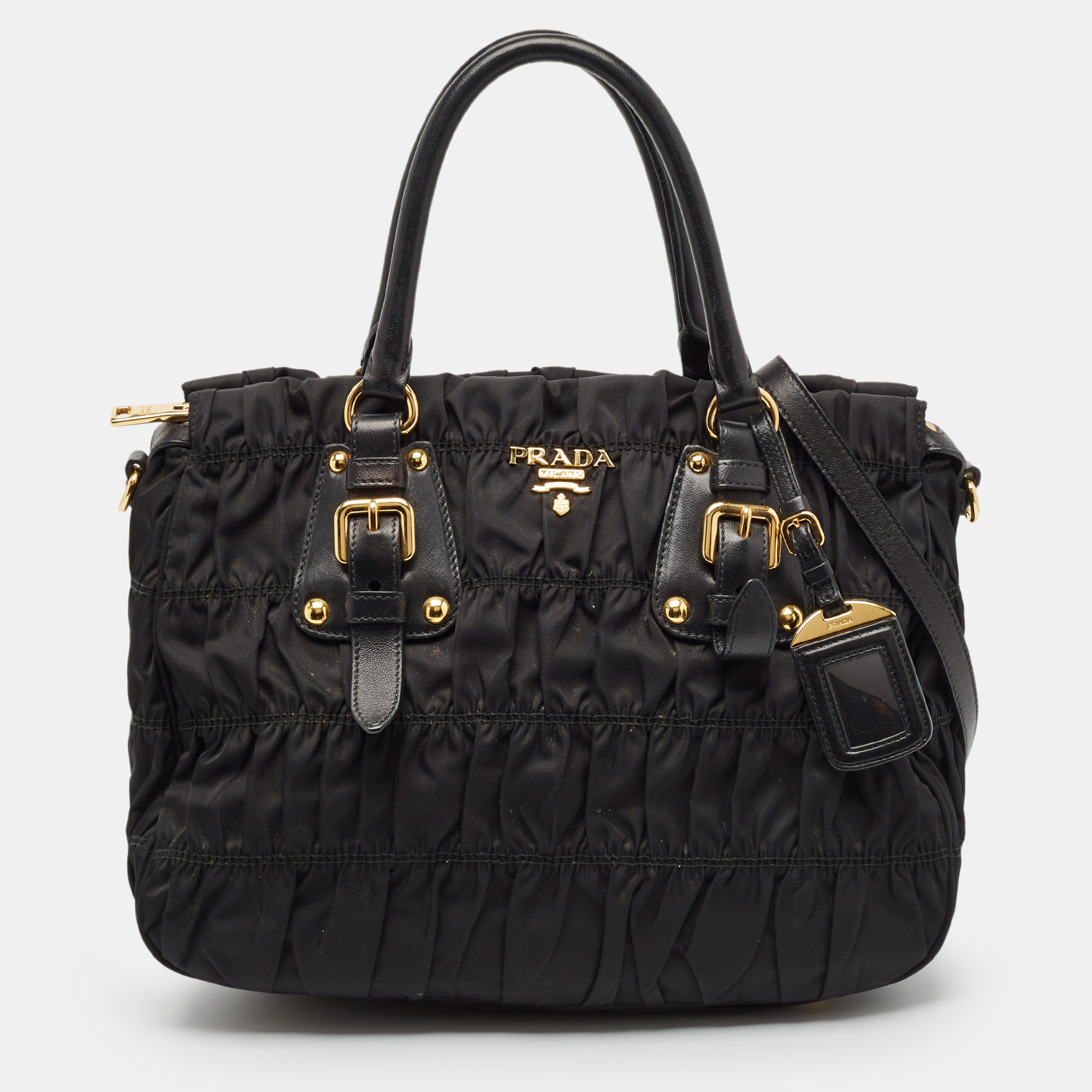 

Prada Black Nylon and Leather Gaufre Tote