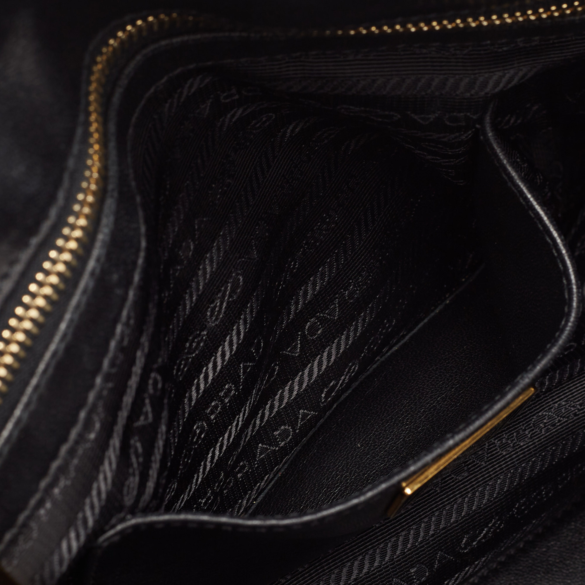 Prada Black Nylon and Leather Gaufre Tote 