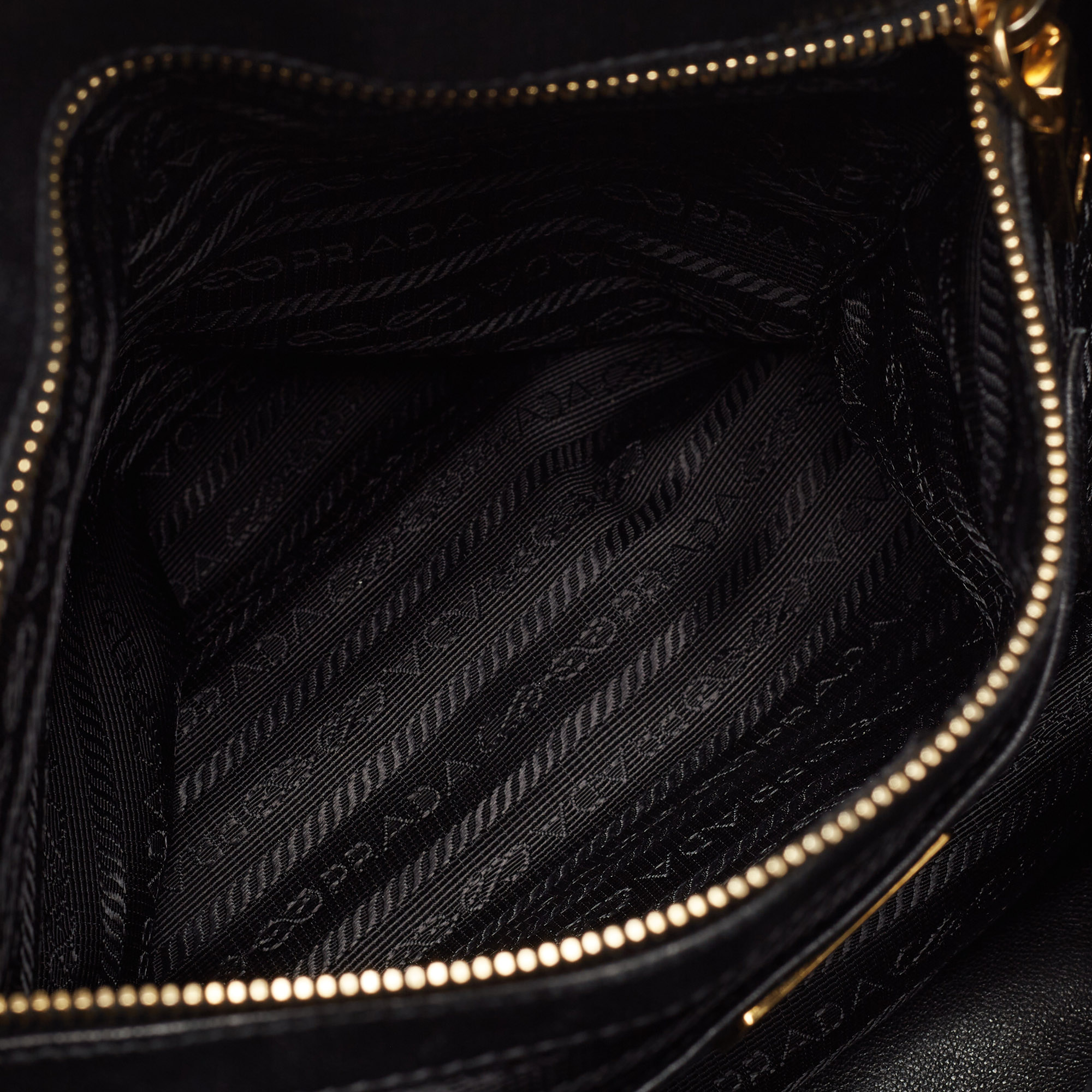 Prada Black Nylon and Leather Gaufre Tote 