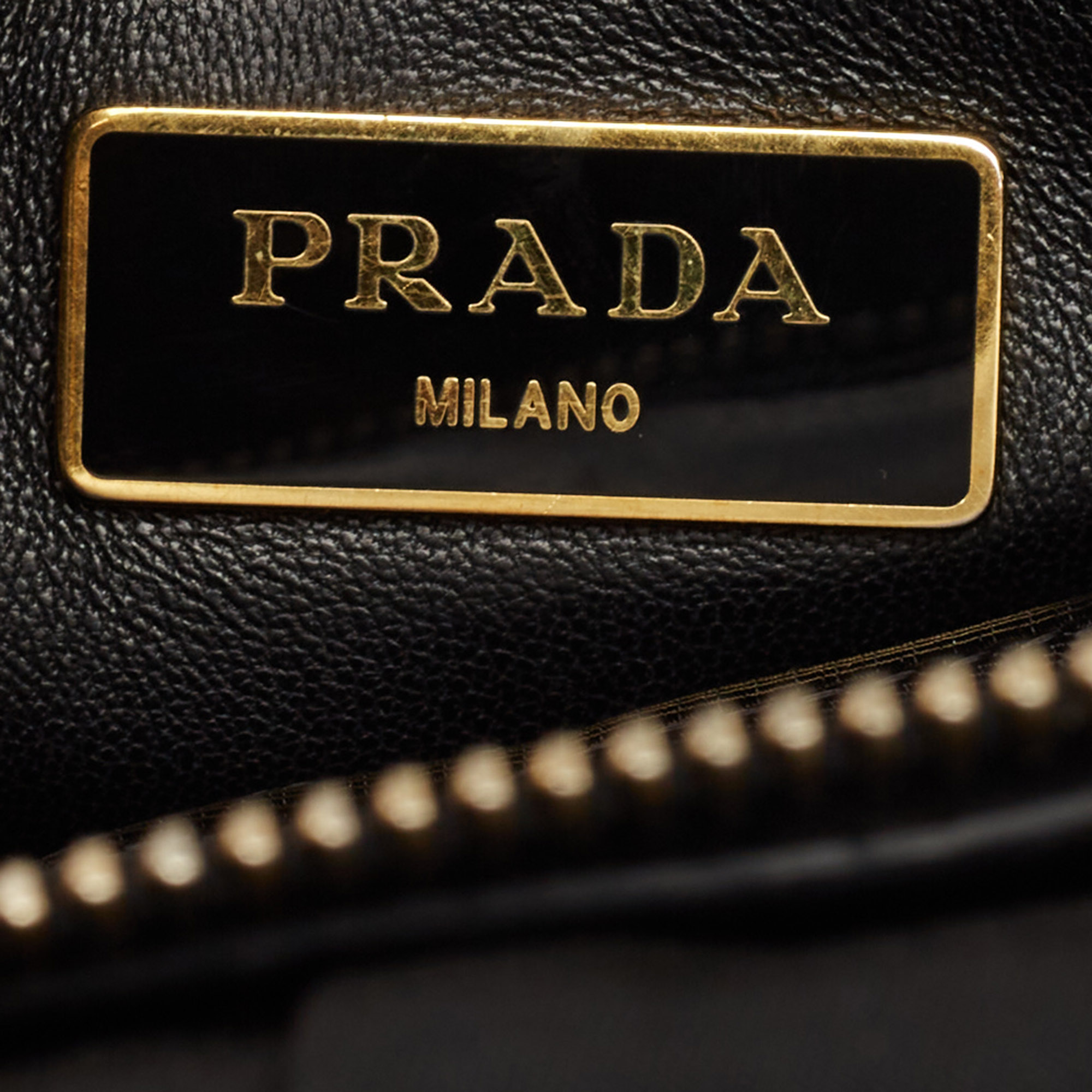 Prada Black Nylon and Leather Gaufre Tote 