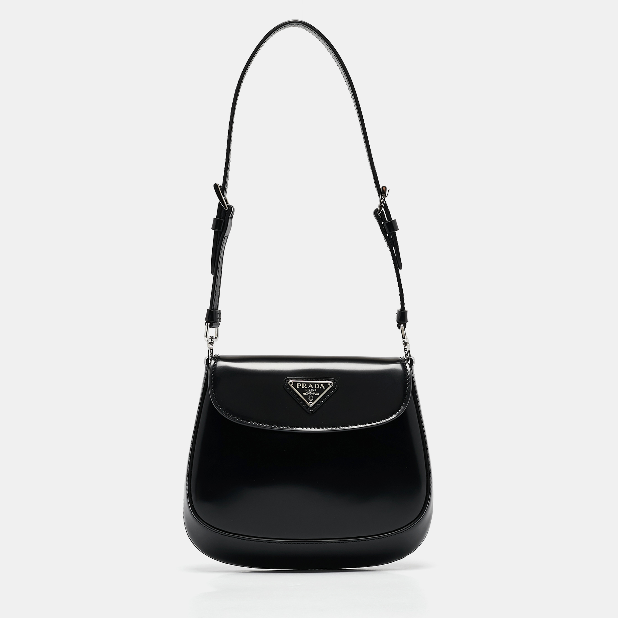 

Prada Black Leather Mini Cleo Shoulder Bag