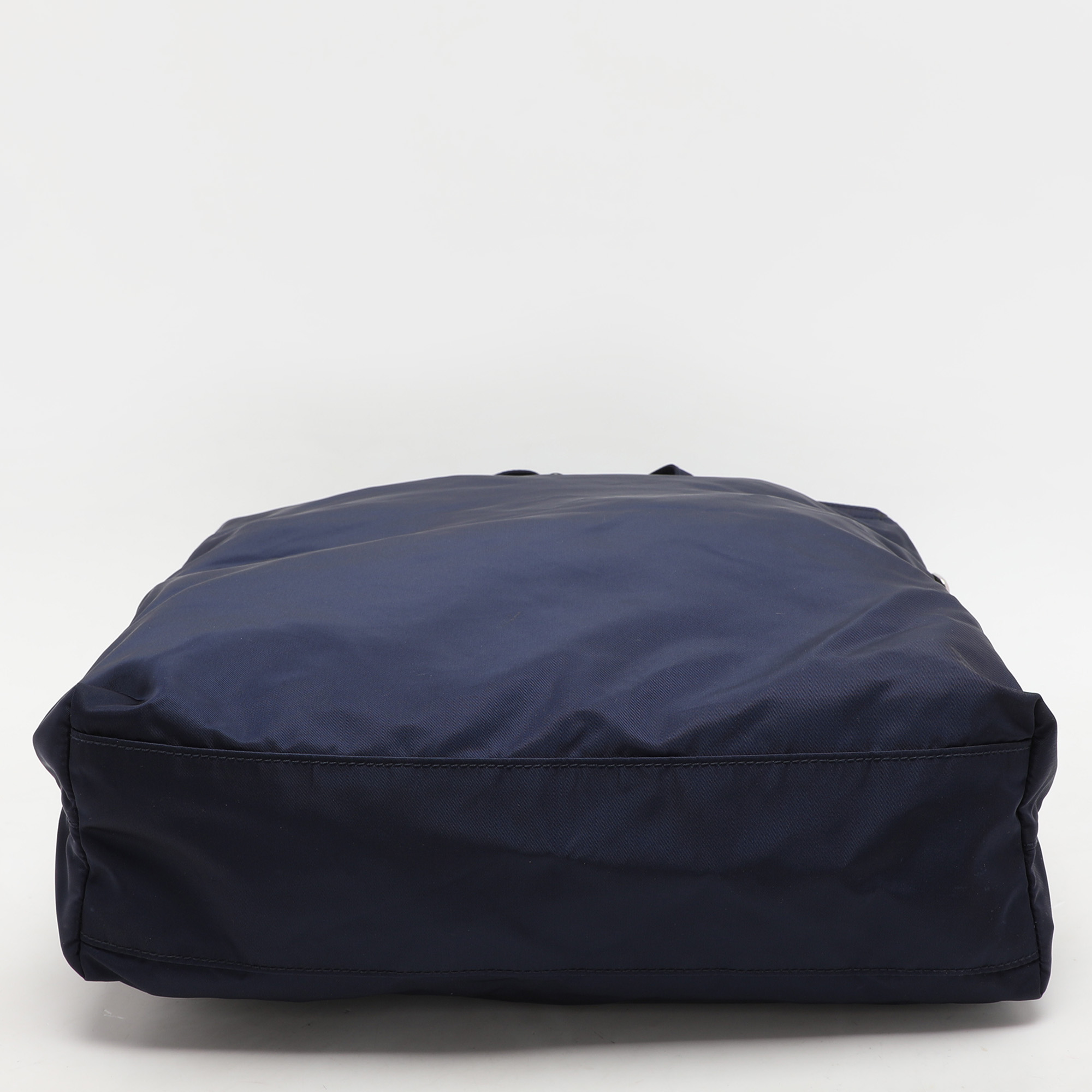 Prada Navy Blue Nylon Top Zip Tote 
