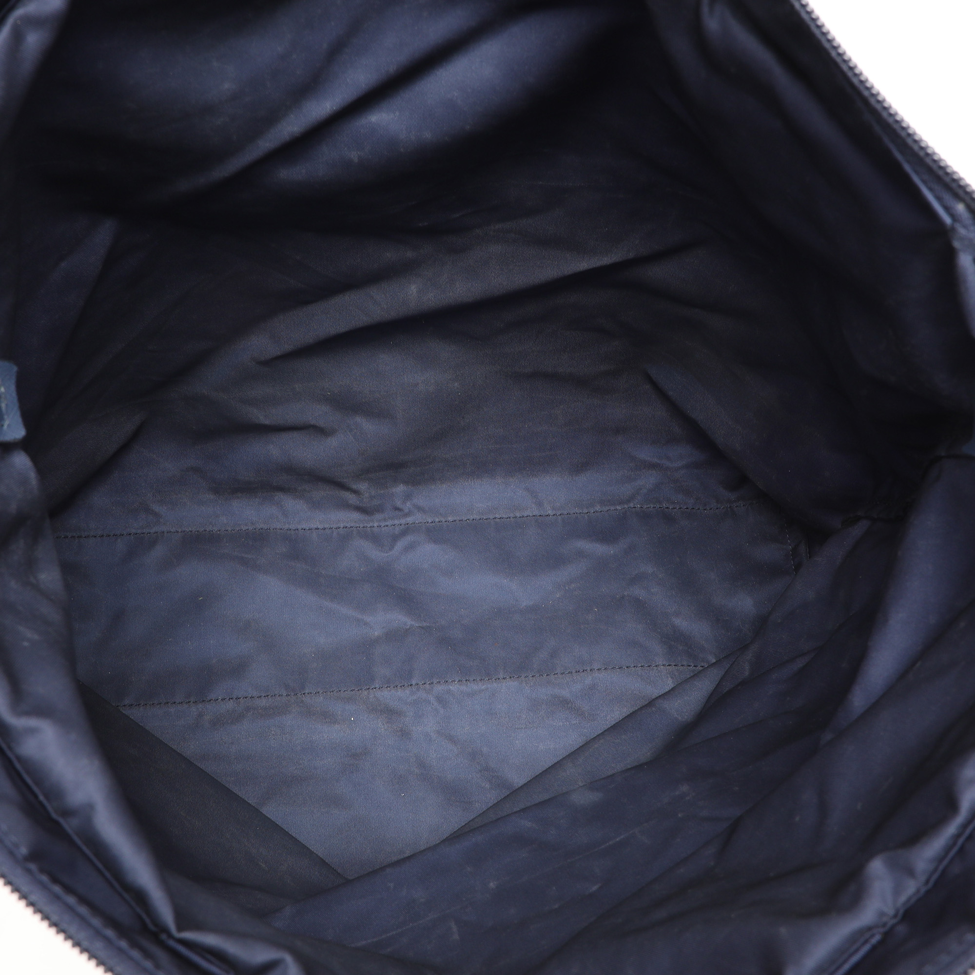 Prada Navy Blue Nylon Top Zip Tote 