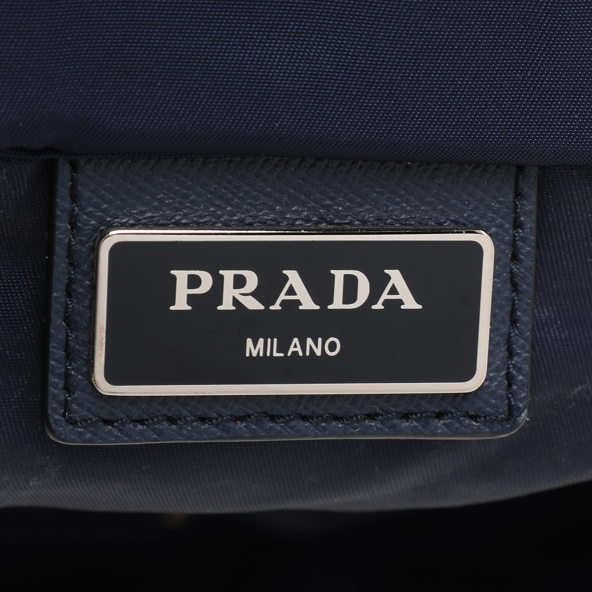 Prada Navy Blue Nylon Top Zip Tote 
