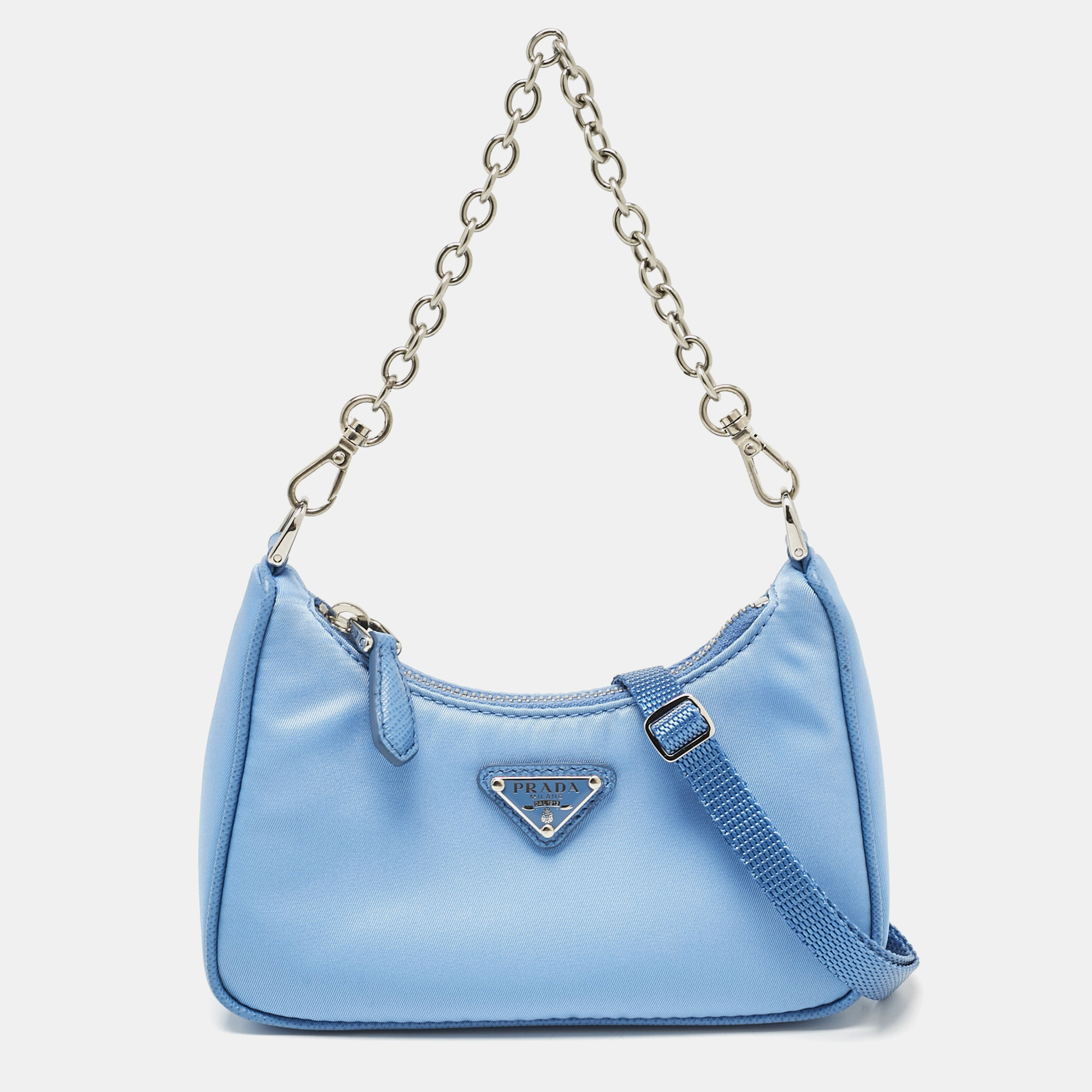 

Prada Blue Tessuto Nylon Mini Re-Edition Shoulder Bag