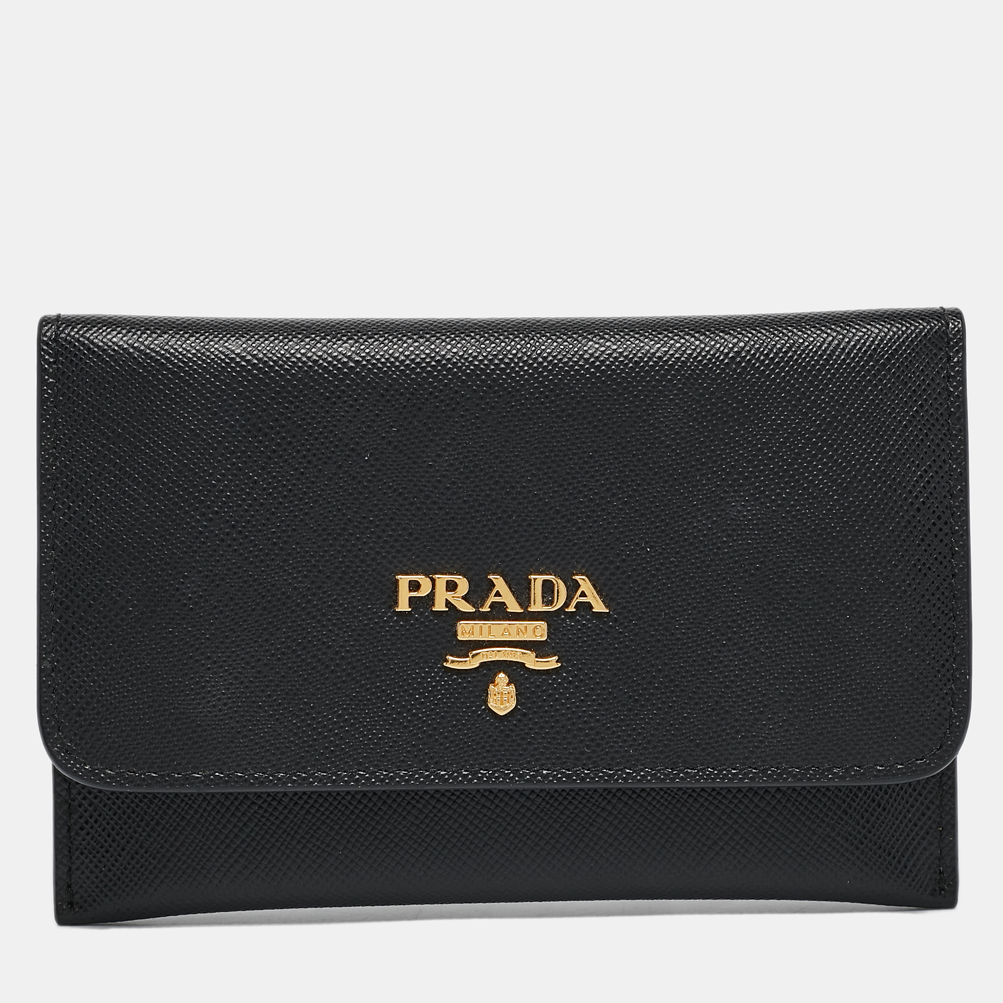 

Prada Black Saffiano Metal Leather Card Case