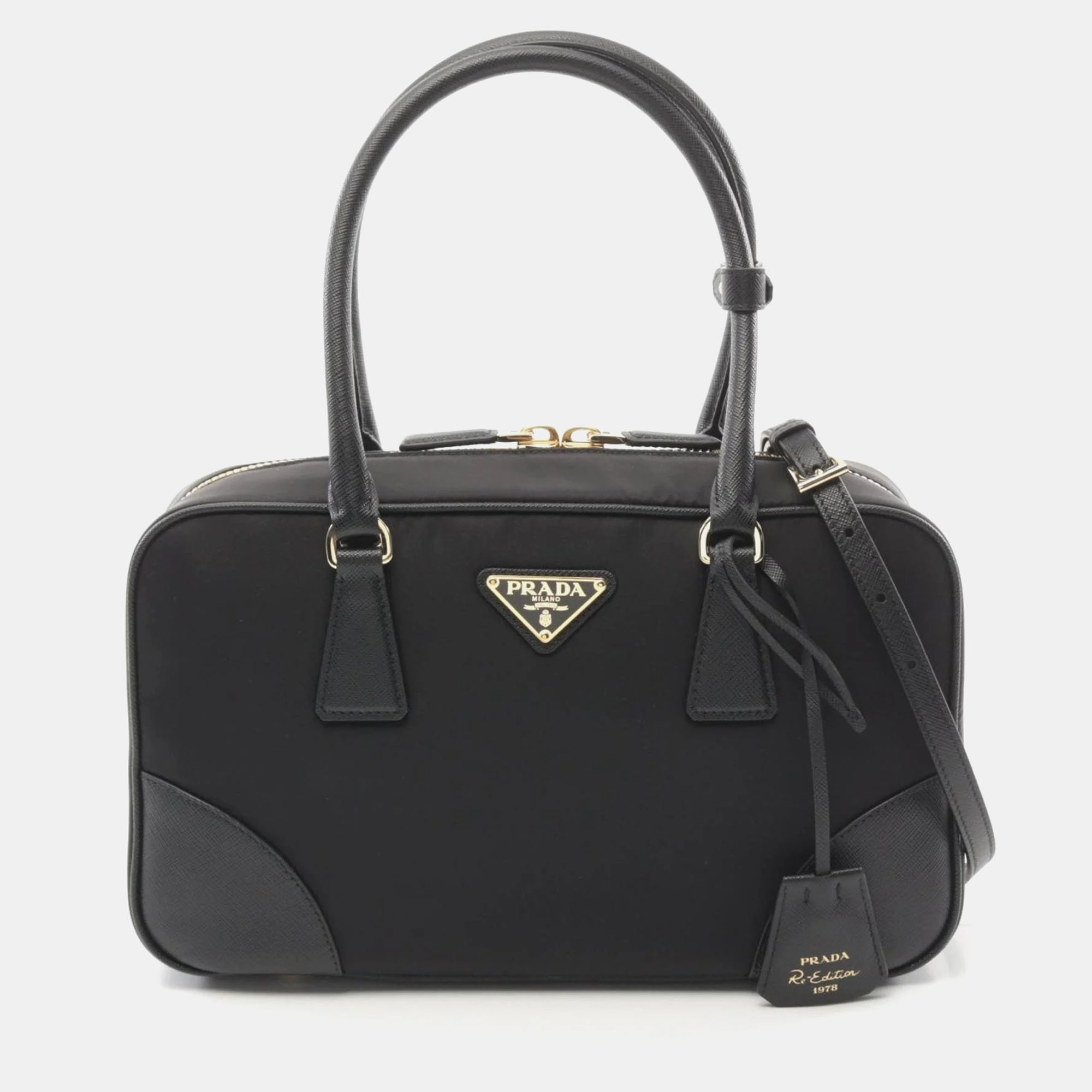 

Prada Black Nylon and Saffiano Leather Re-Edition Handbag