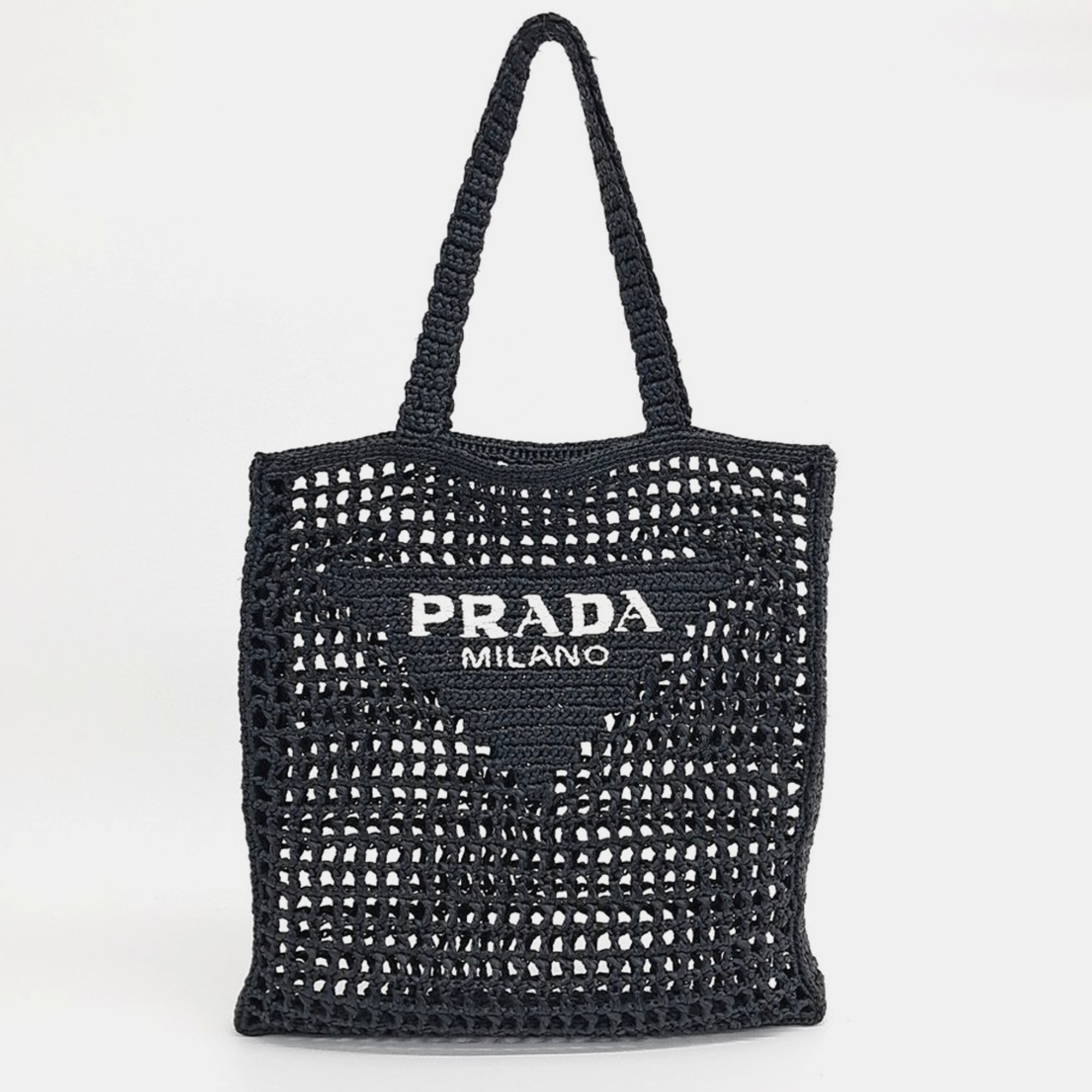 

Prada Black Raffia Shoulder Bag