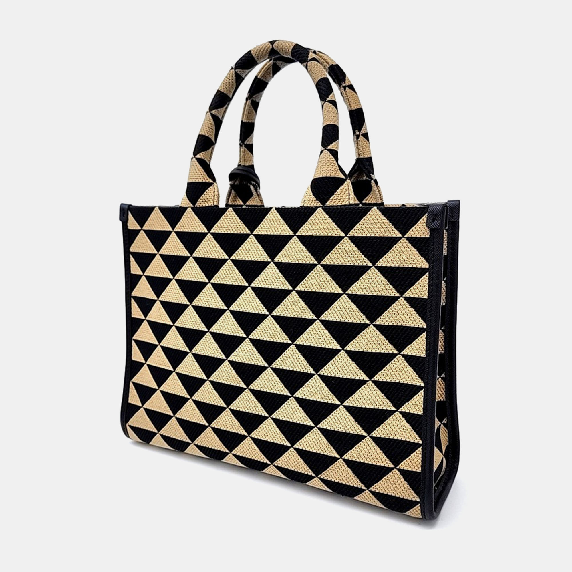 Prada Multicolor Fabric Symbol Tote And Shoulder Bag 