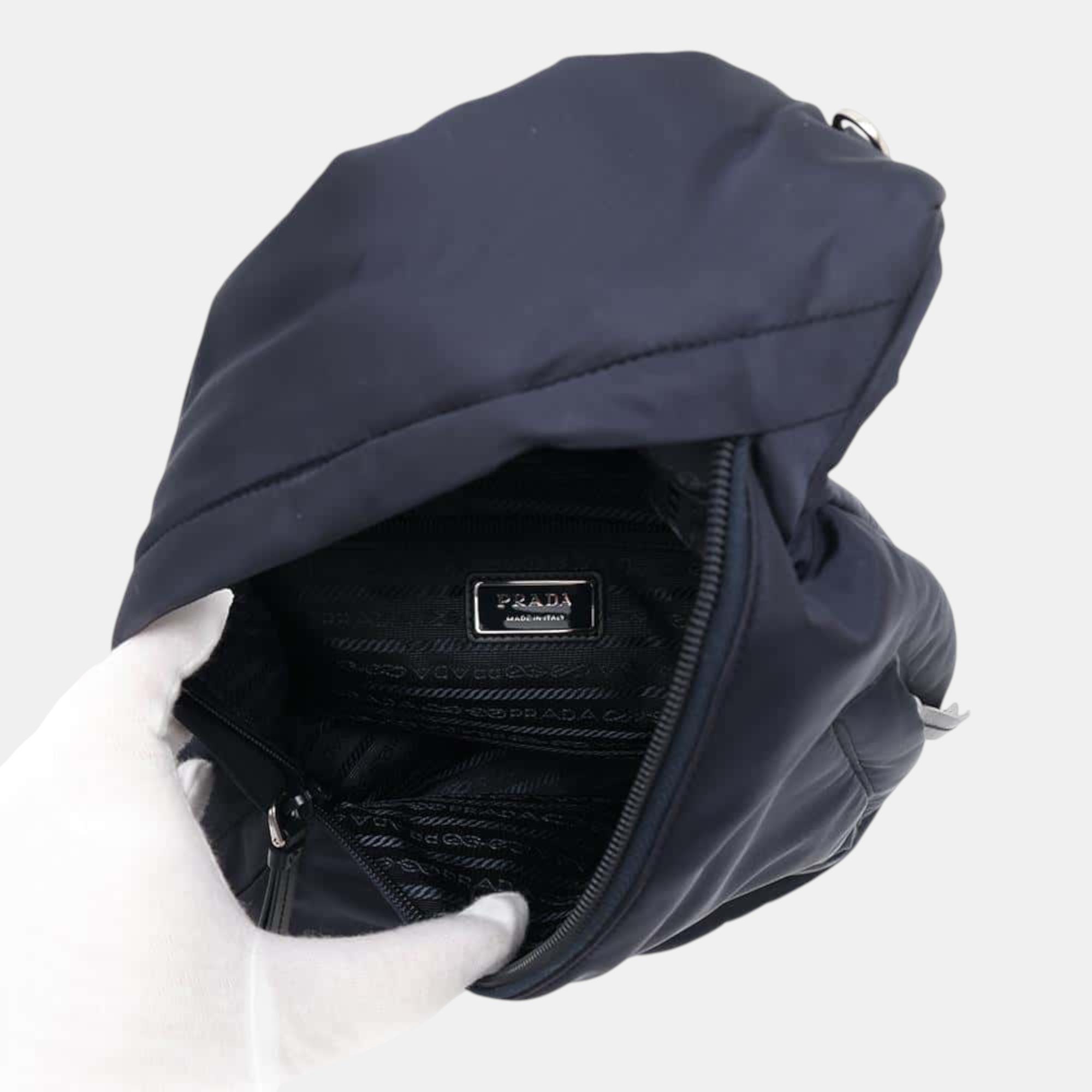 Prada Navy Nylon Crossbody Bag 