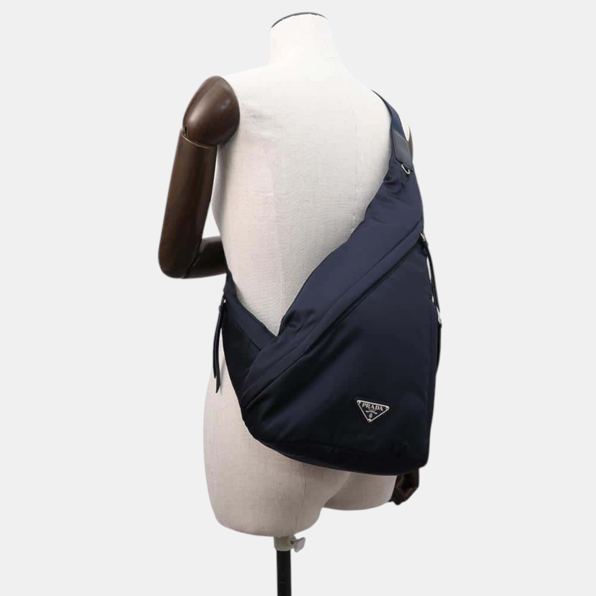Prada Navy Nylon Crossbody Bag 
