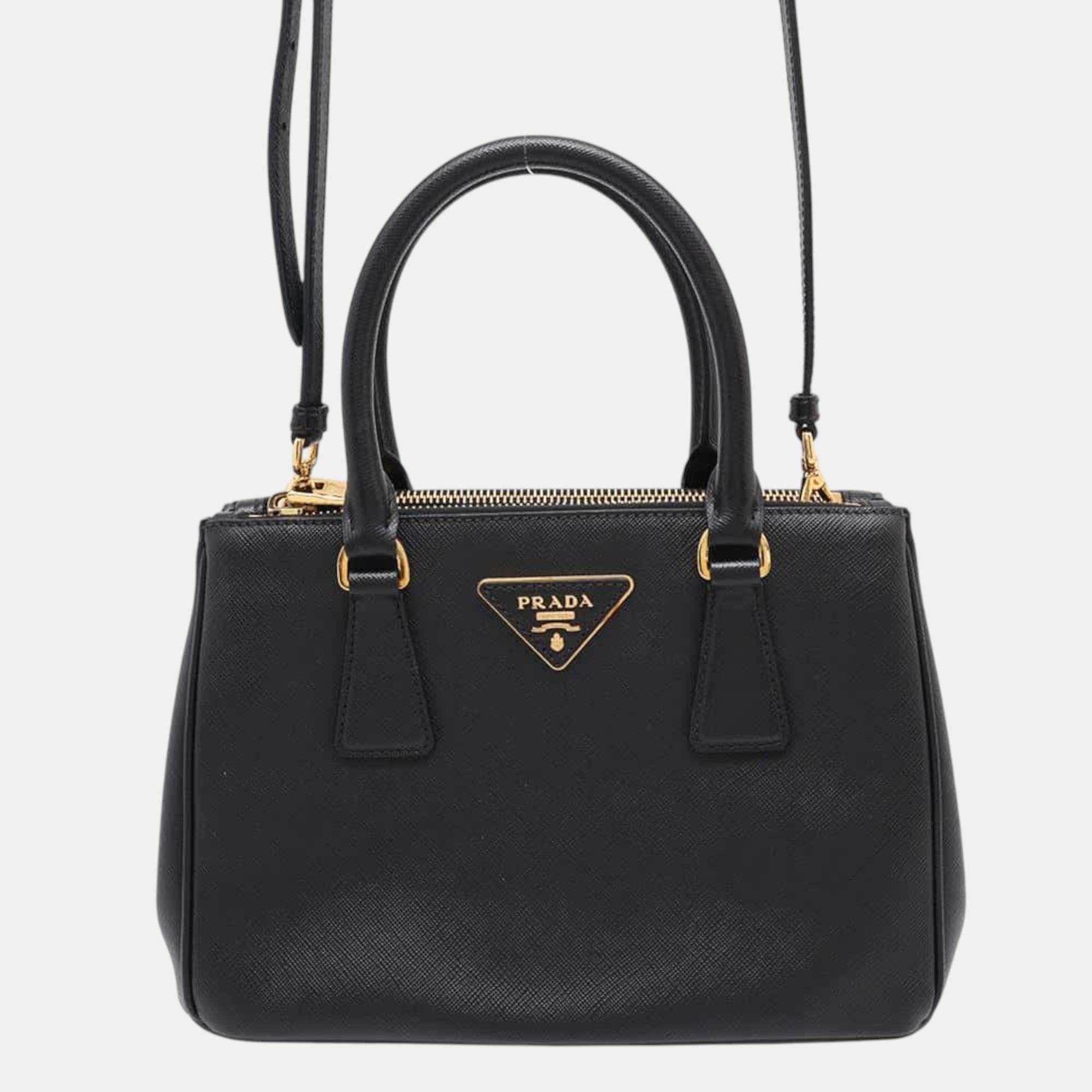 

Prada Black Leather Saffiano Galleria Handbag