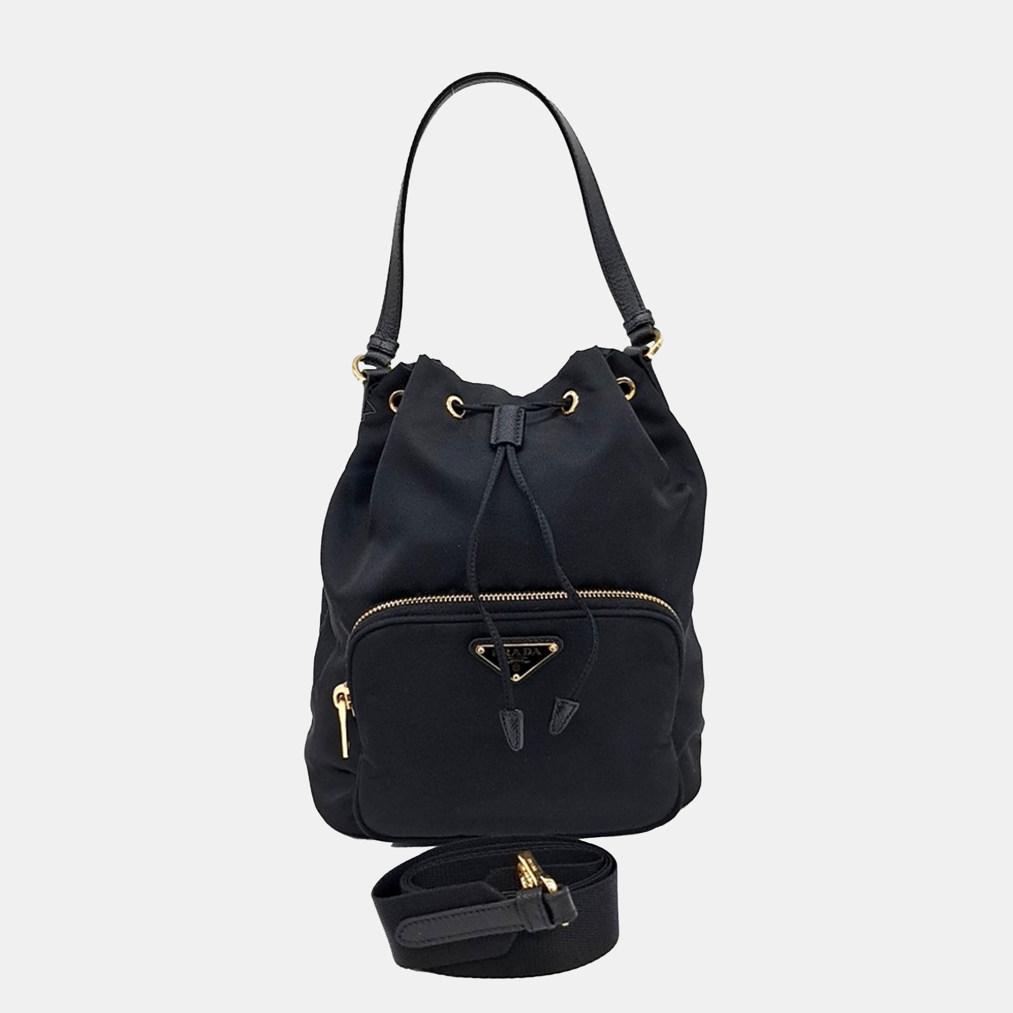 

Prada Black Fabric Bucket Large Bag