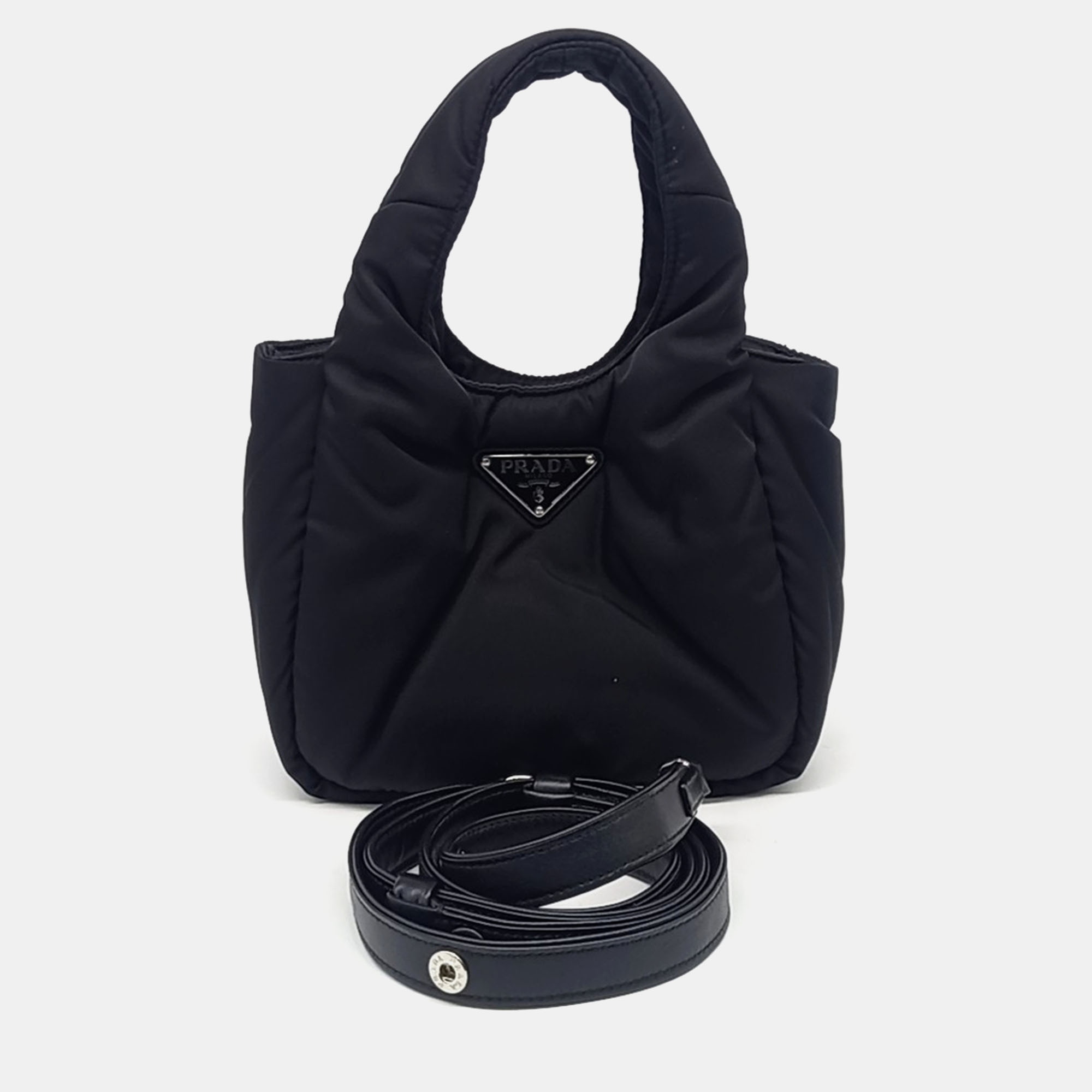 

Prada Black Nylon Padded Soft Small Tote Bag