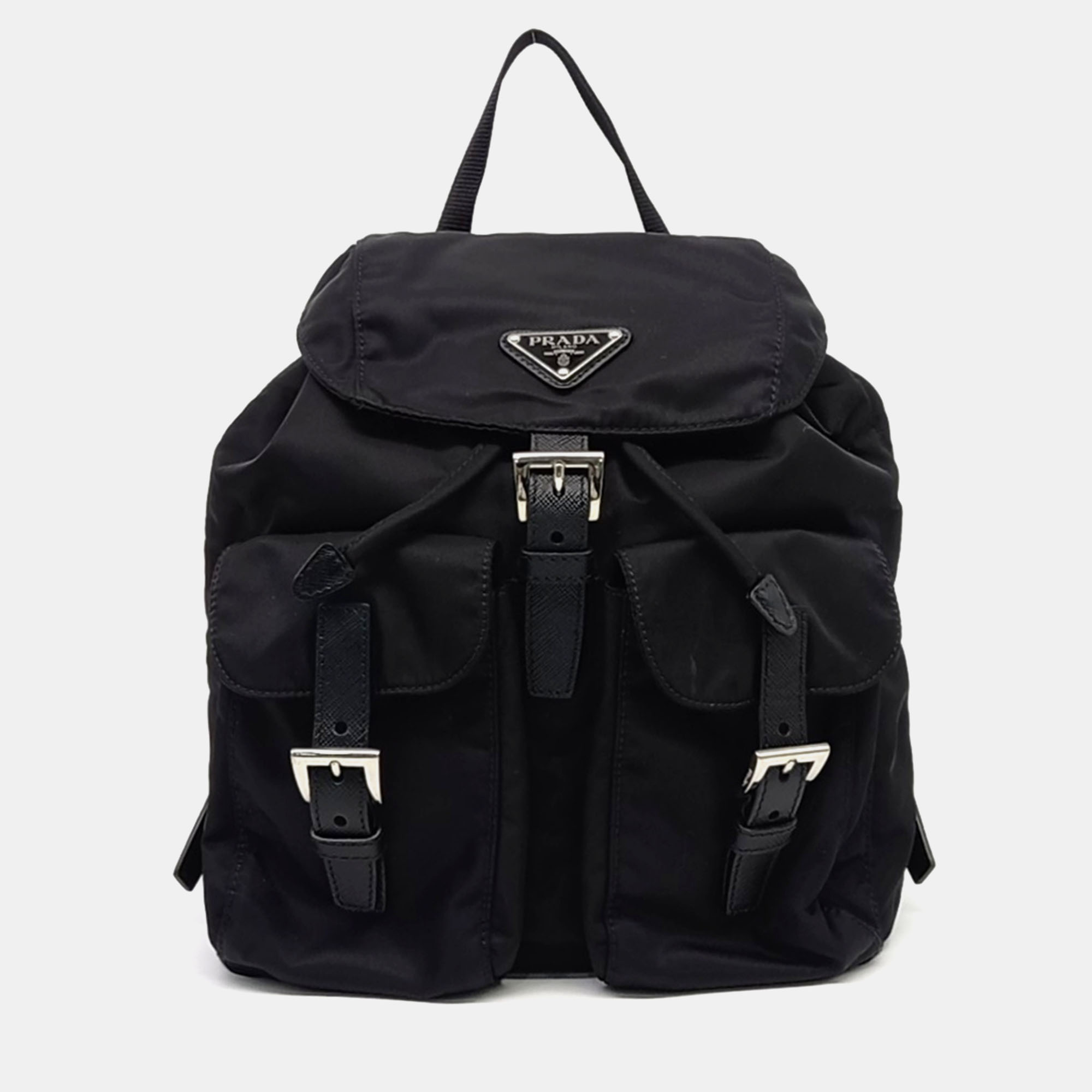 

Prada Black Nylon Two Pocket Backpack