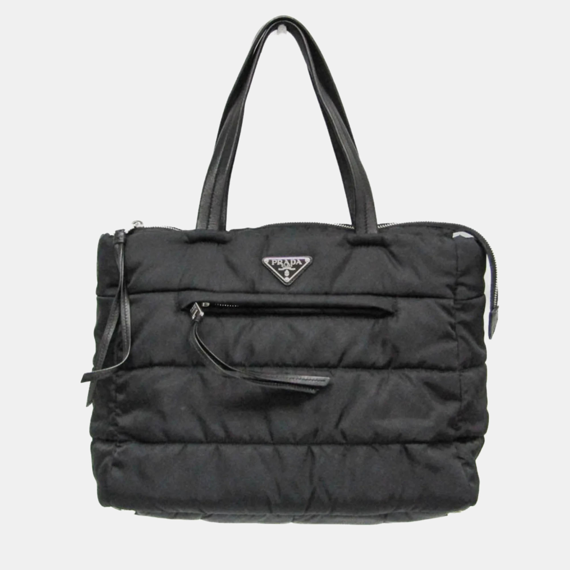 

Prada Tessuto Black Nylon Bomber Tote Bag