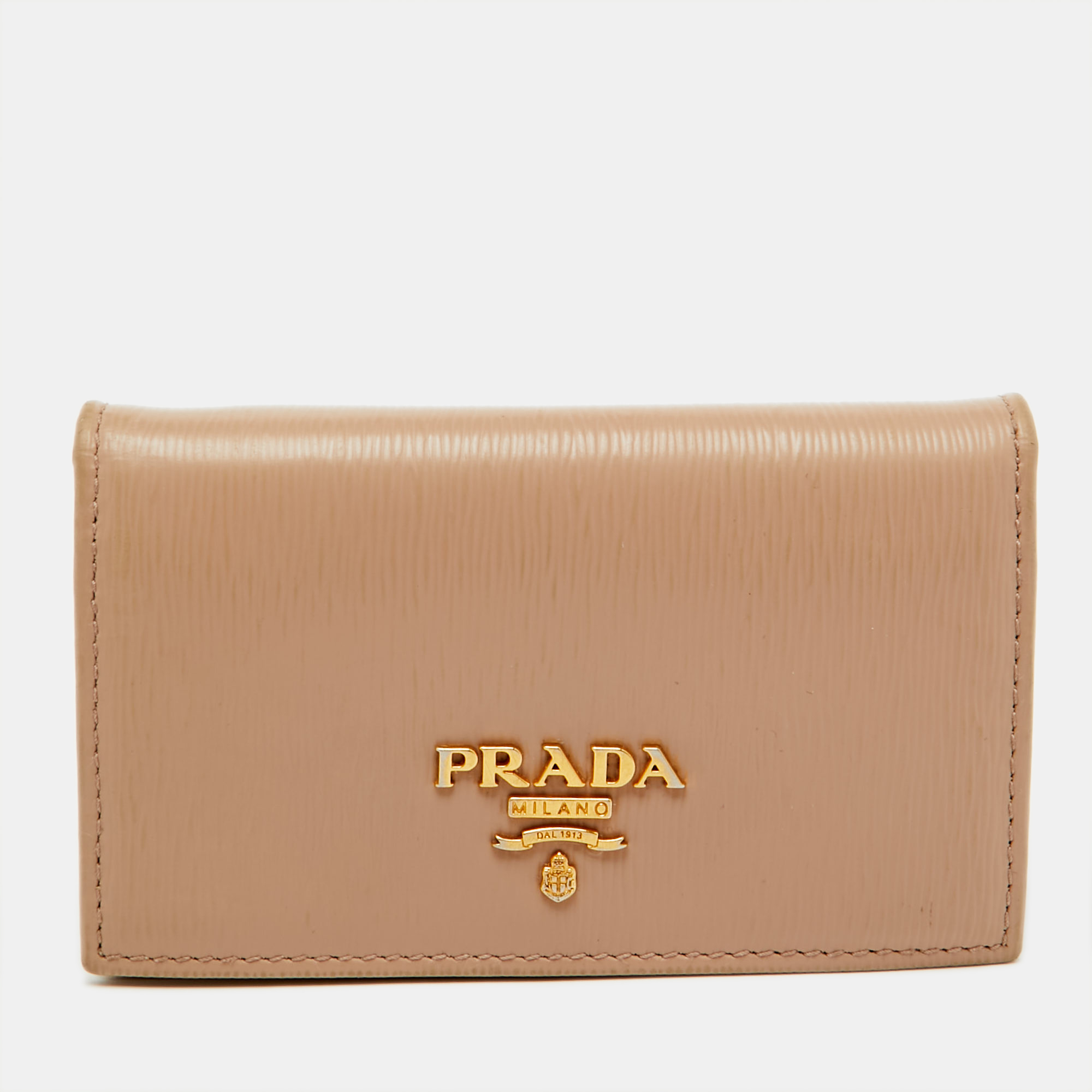 

Prada Beige Leather Logo Card Case