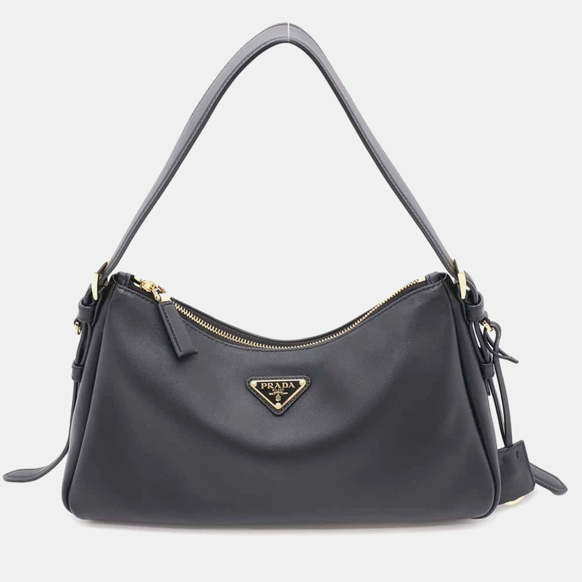 

Prada Eme Medium Black Leather Size Medium Shoulder Bag