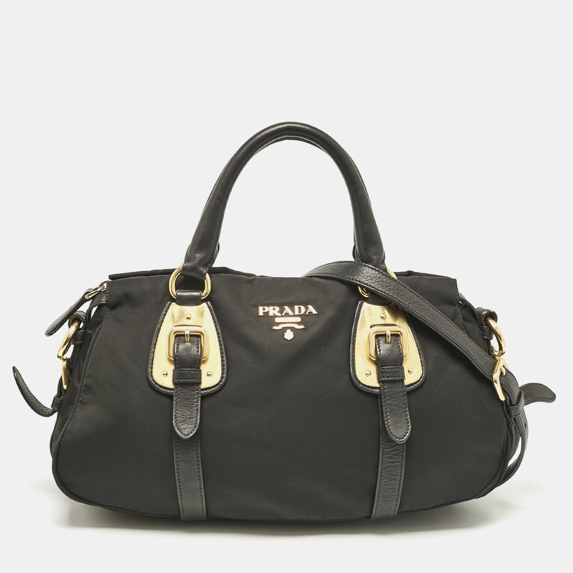 

Prada Black Tessuto Nylon and Leather Satchel