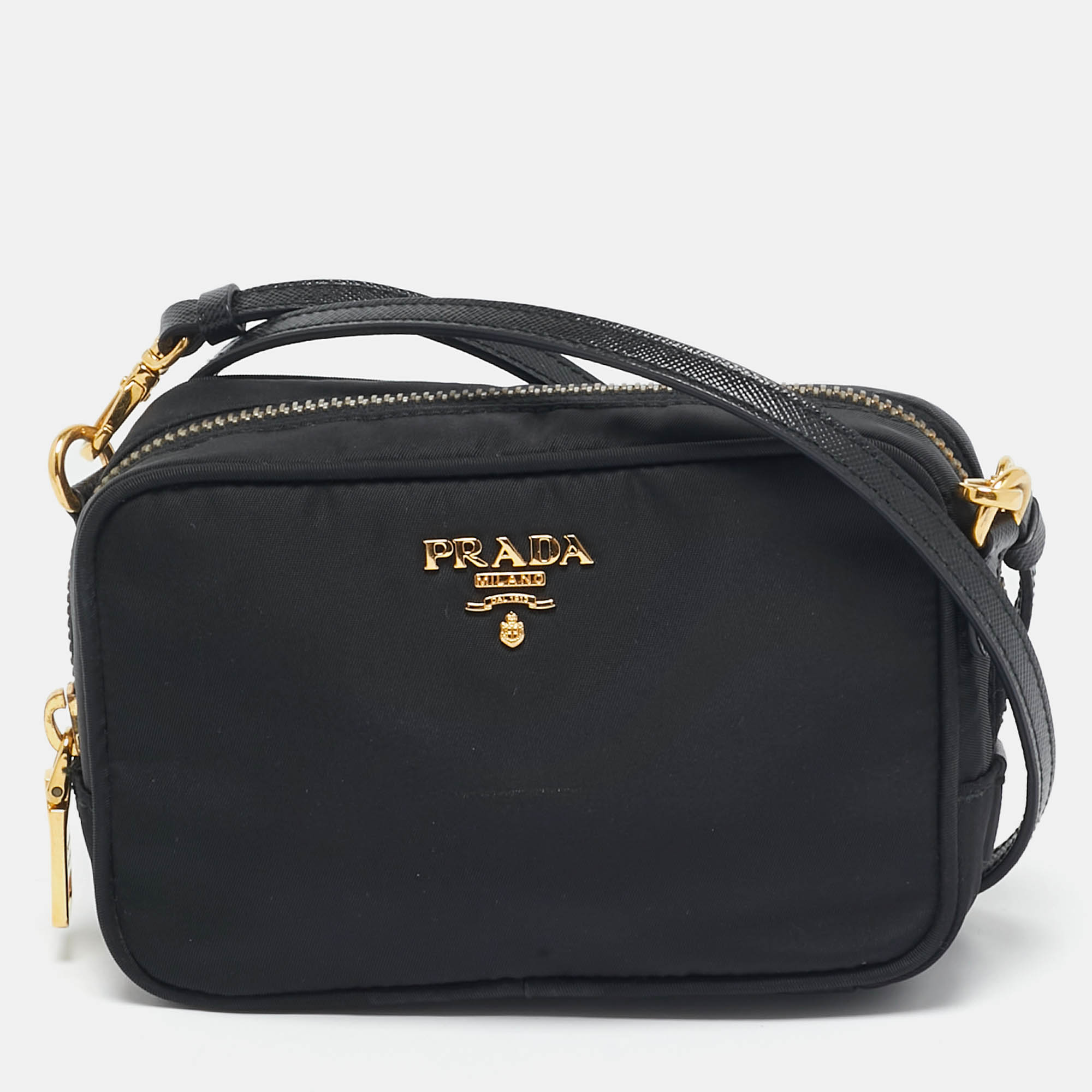 

Prada Black Nylon and Saffiano Leather Crossbody Bag