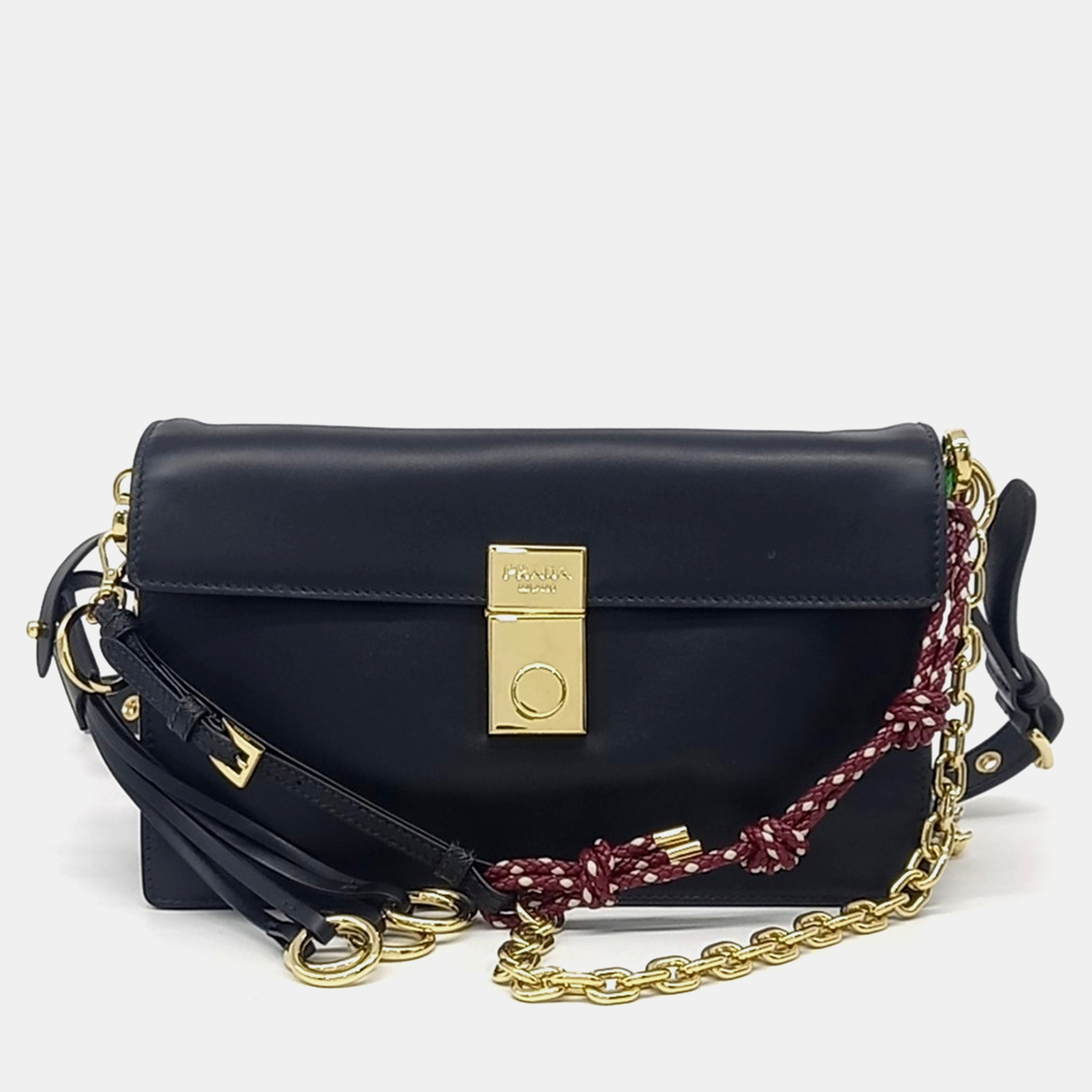 

Prada Black Leather Sound Shoulder Bag