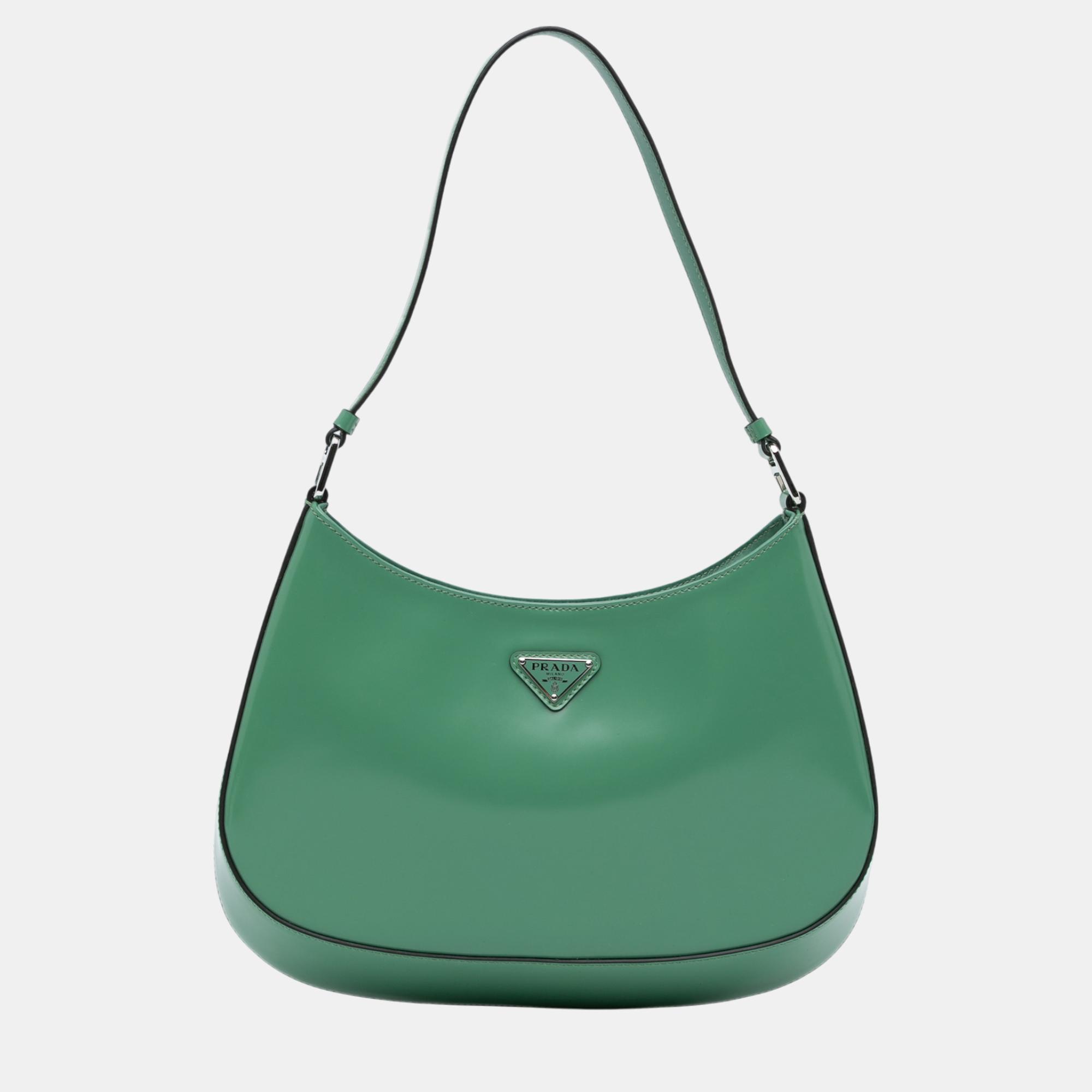 

Prada Green Spazzolato Cleo Shoulder Bag