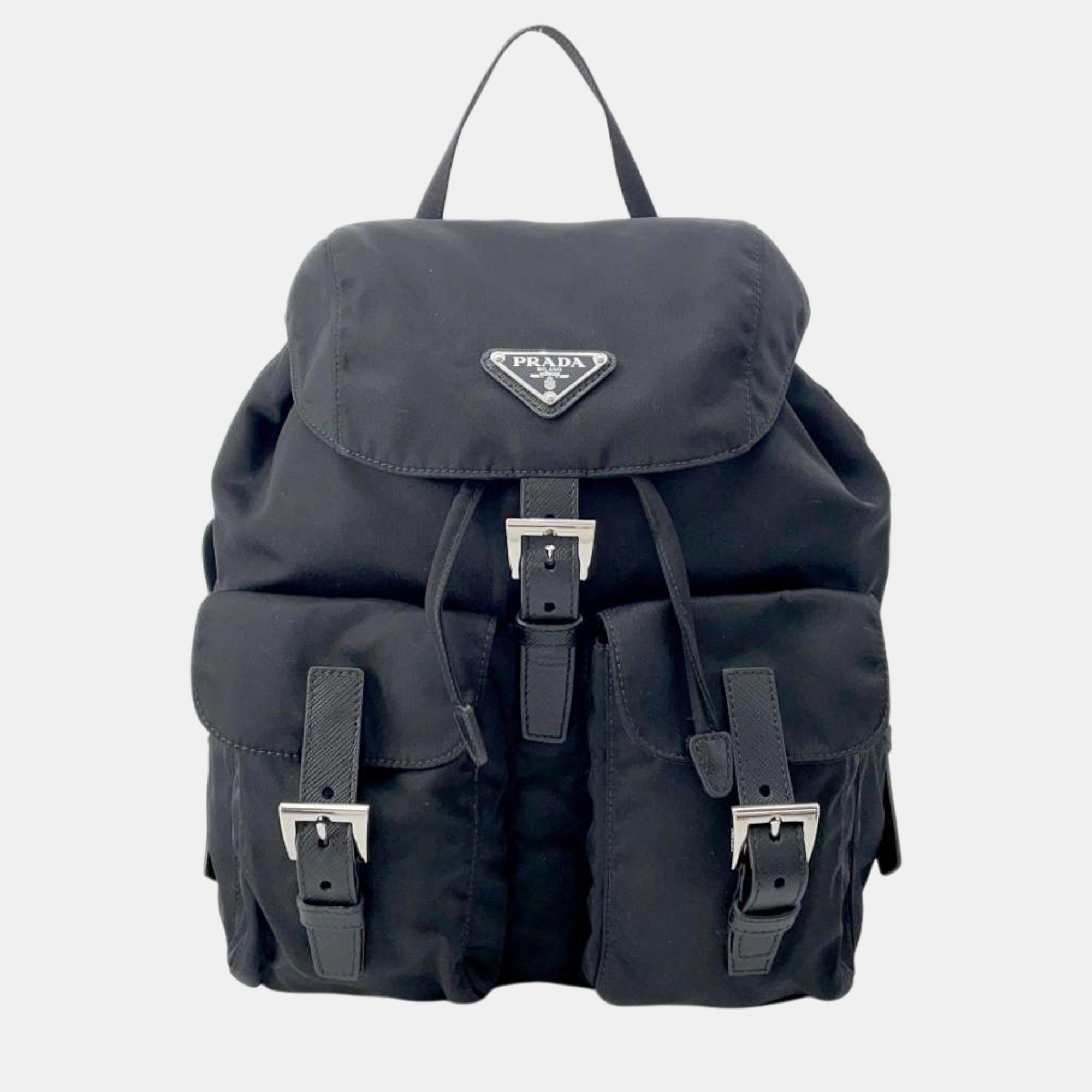 

Prada Backpack Black Nylon Leather Size Small