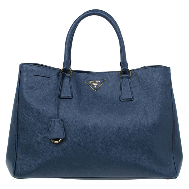 Pre Owned Prada Navy Blue Saffiano Lux Tote