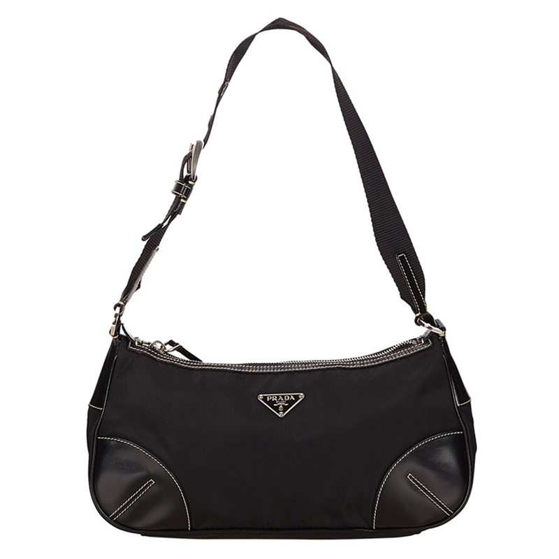 prada nylon and leather bag