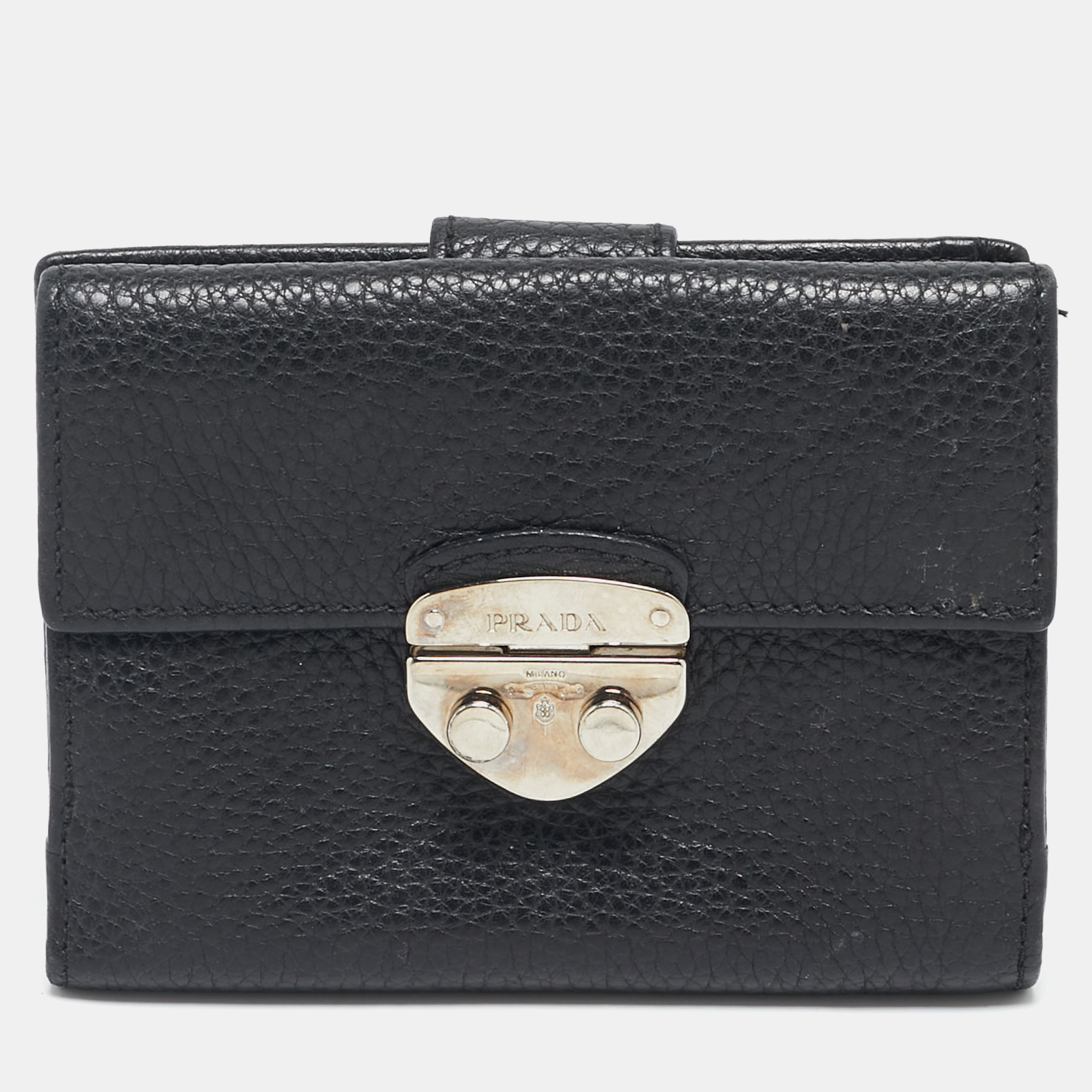 

Prada Black Leather Compact Wallet