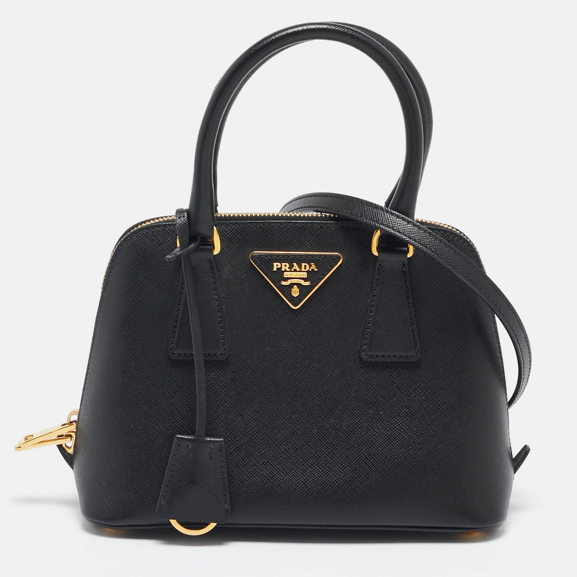 

Prada Black Saffiano Lux Leather Small Promenade Satchel