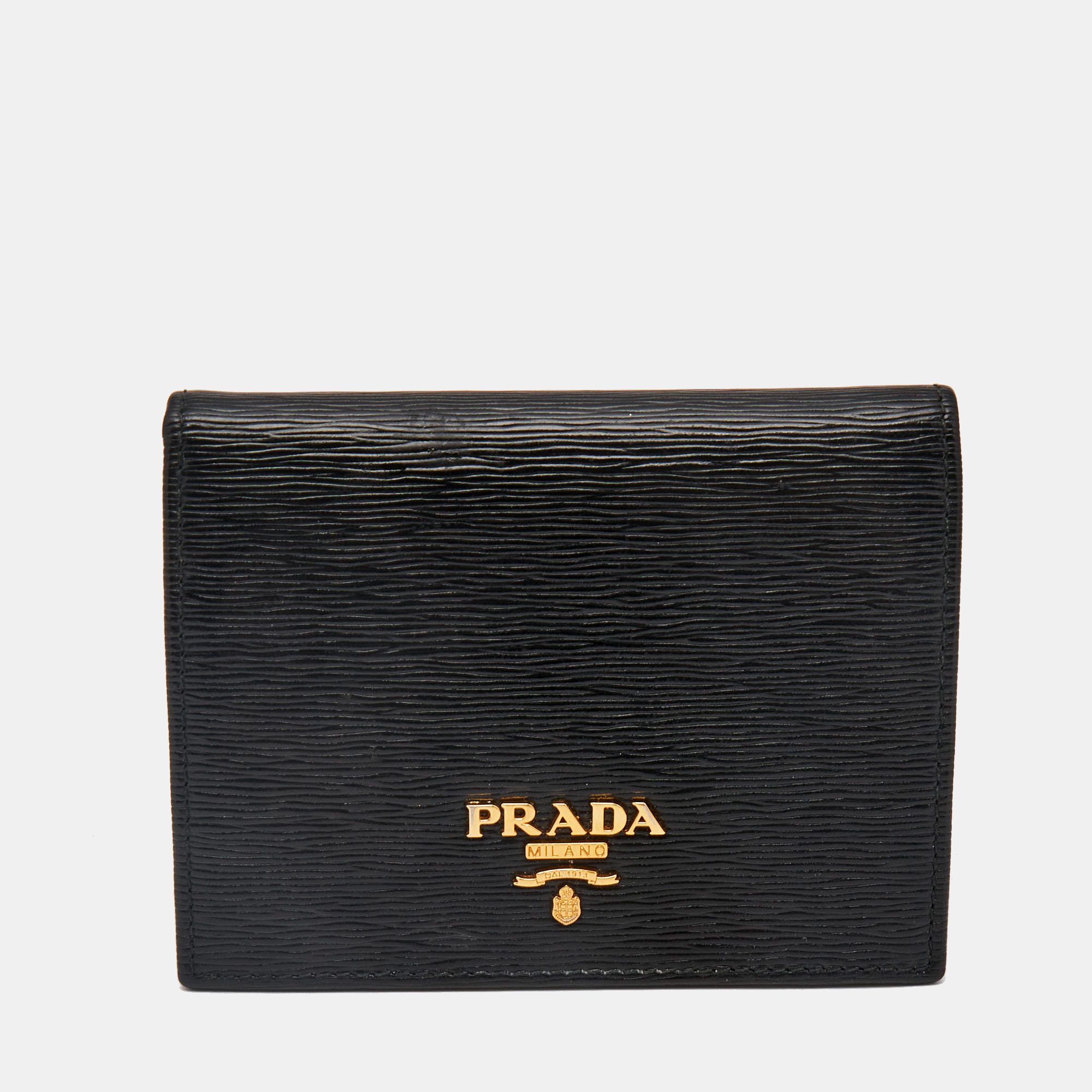 

Prada Black Vittelo Move Leather Logo Card Case