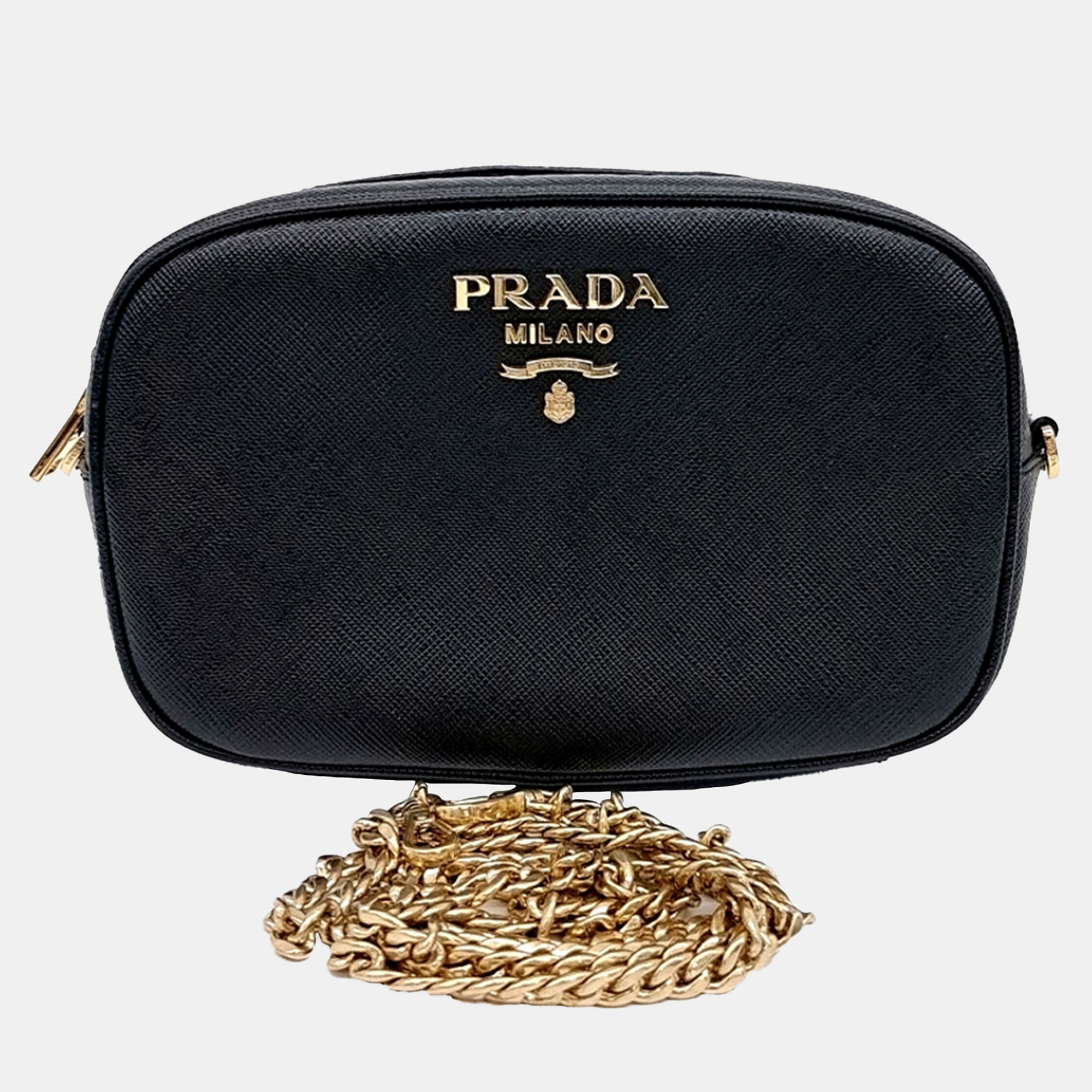 

Prada Black Leather Saffiano Belt Bag