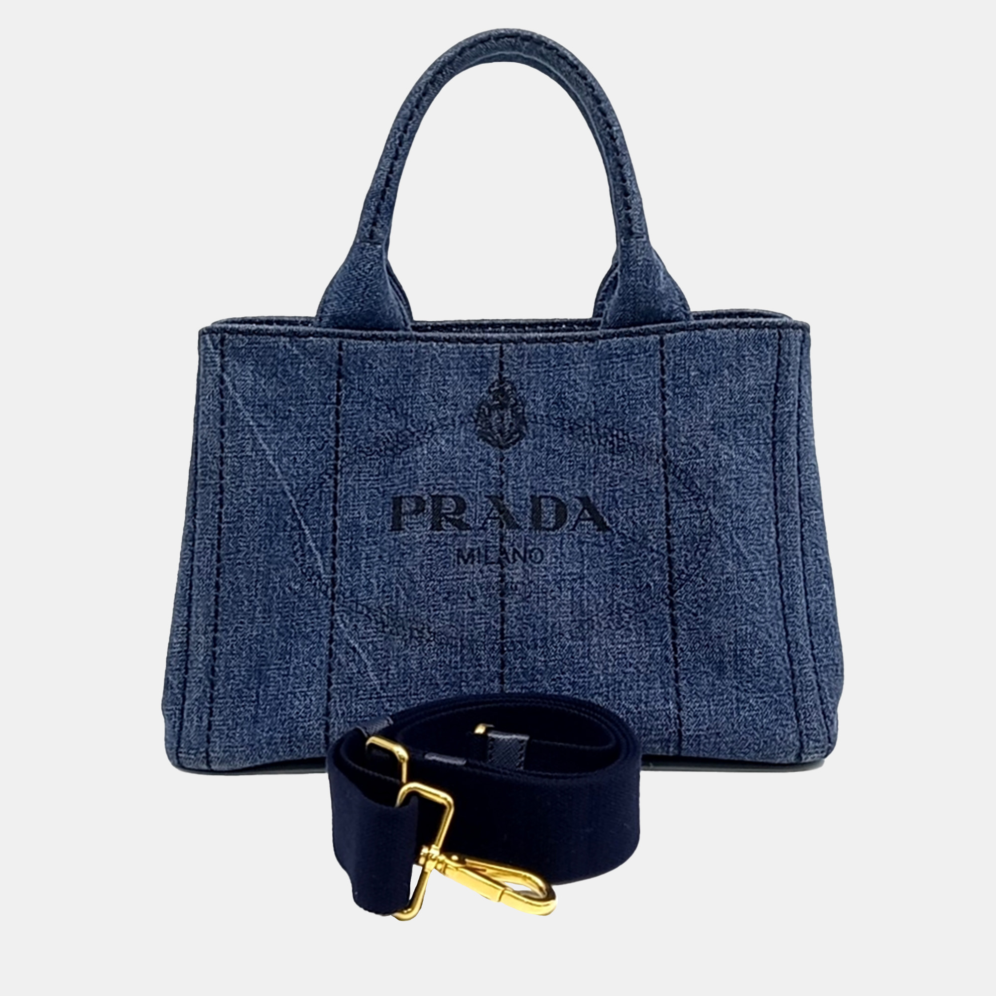 

Prada Blue Denim Canapa Tote and Shoulder Bag